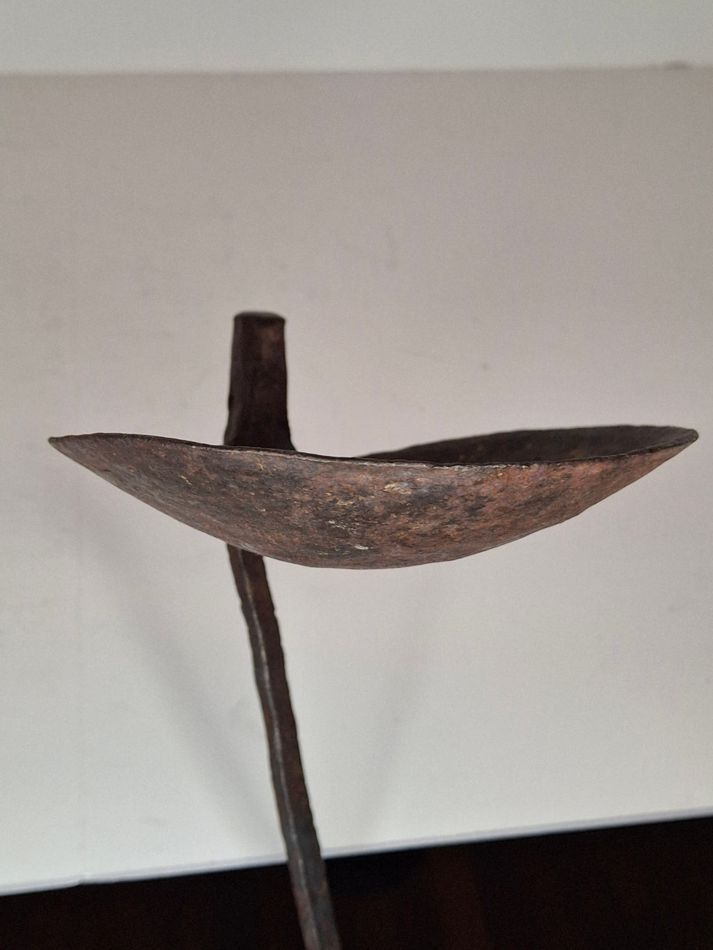 Authentic 9th–12th Century Viking Iron Spiked Fat Lamp – Hand-Forged One-Piece Construction, European, Provenance