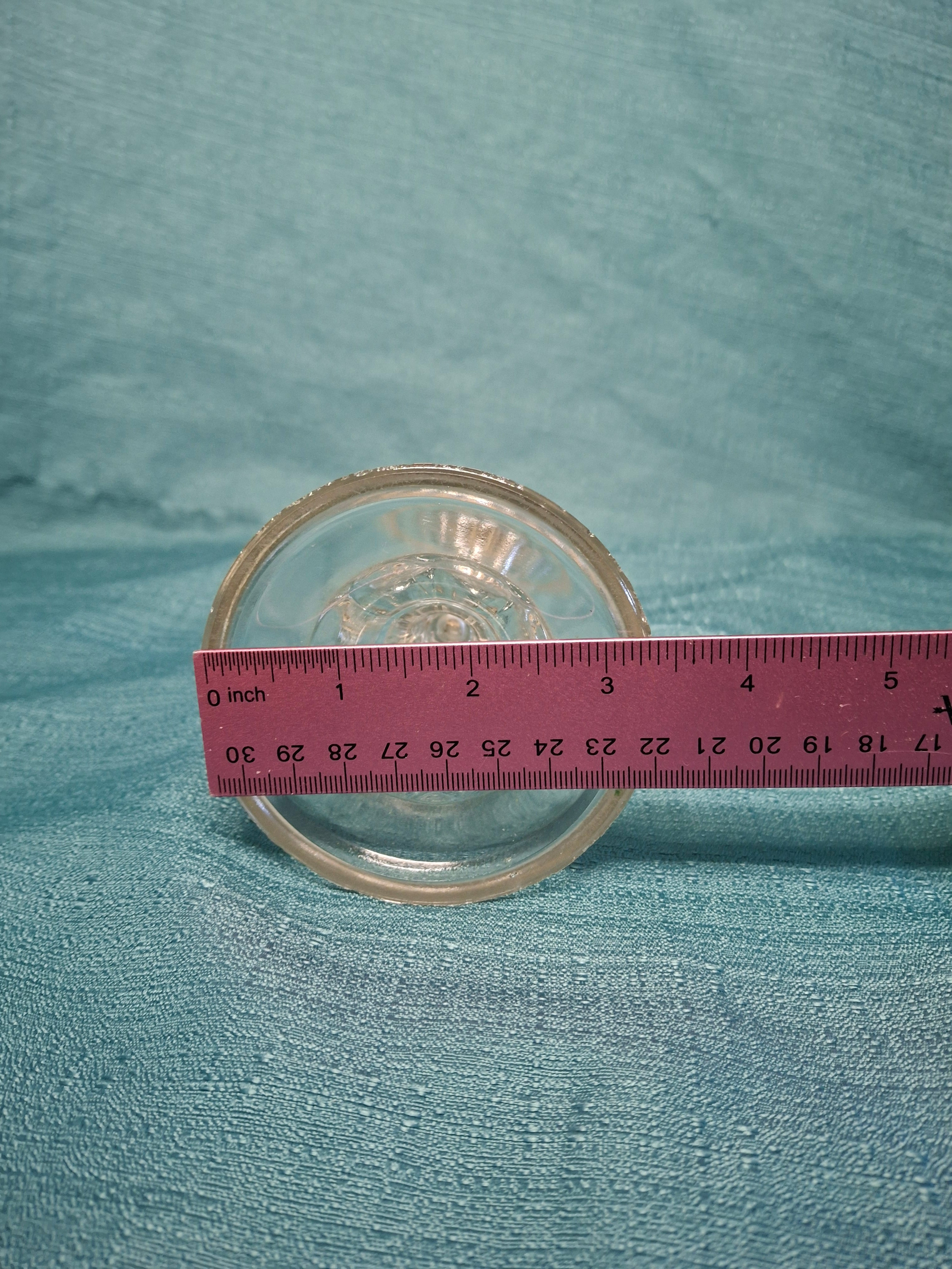 Vintage 19th Century Single Fluid Burner Oil Lamp - Possible Flint Glass, Pewter Burner with cap, Circa 1840s