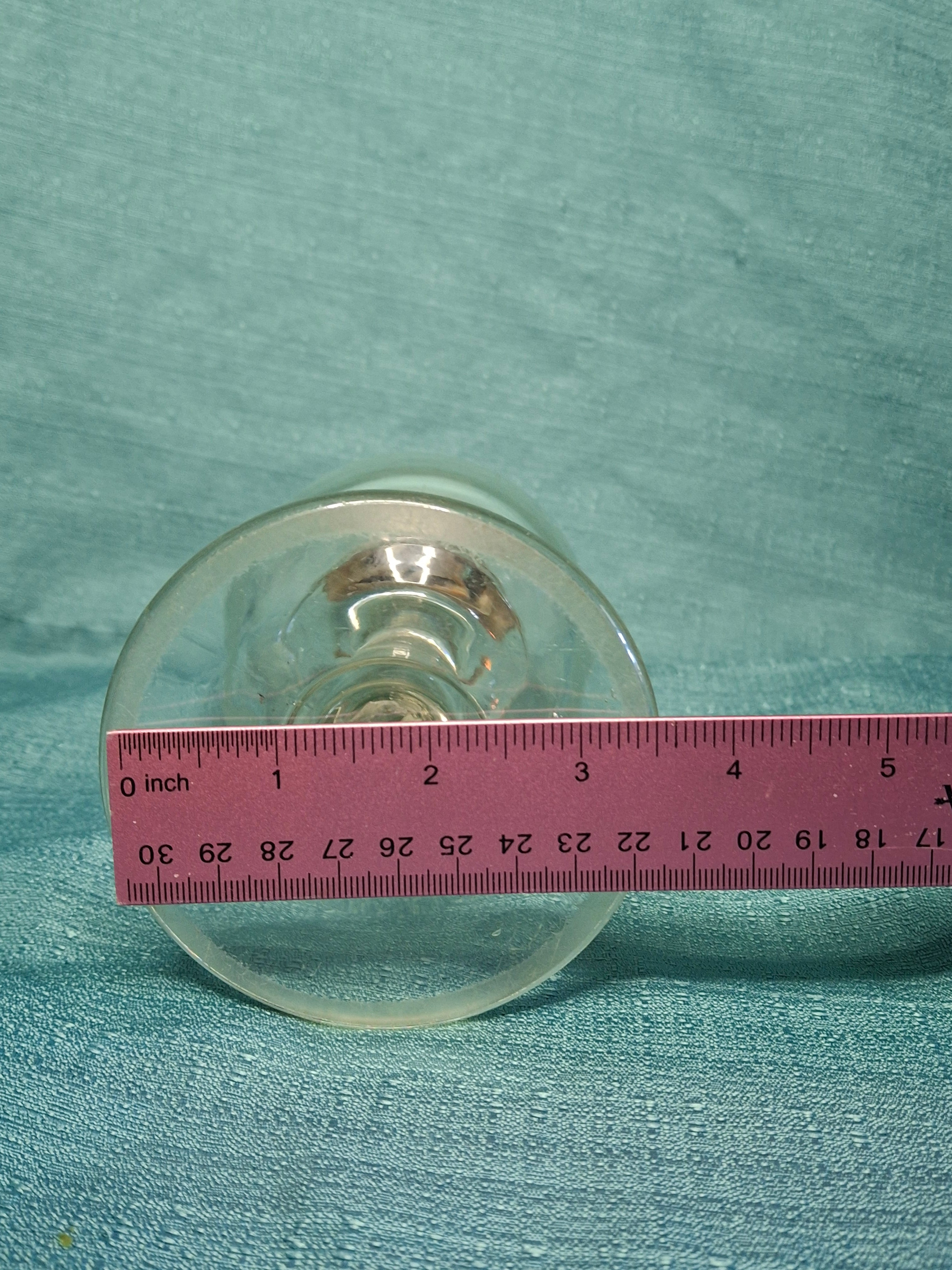 Antique 19thC Double Whale Oil Burner Glass Goblet Wine Stem Lamp, c.1820-1850