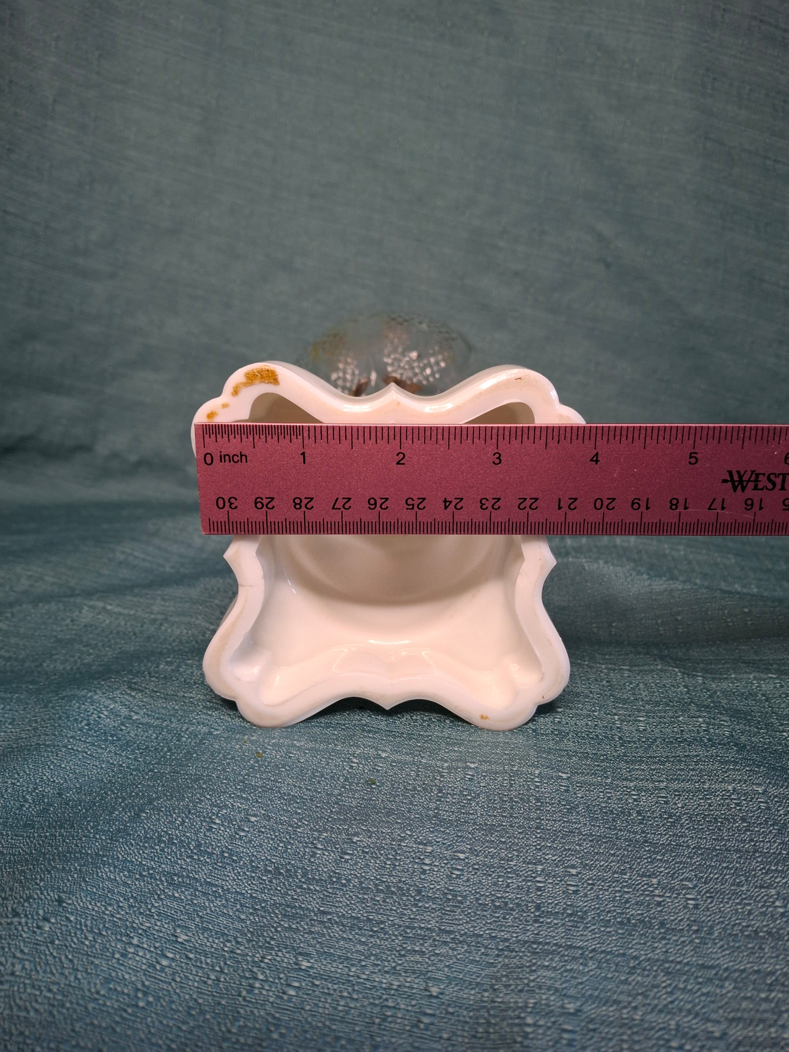 Antique Victorian Double-Burner Whale Oil Lamp - Cut Lead Crystal Glass Globe, Brass Fittings, Porcelain Neoclassical Base c.1850-1870