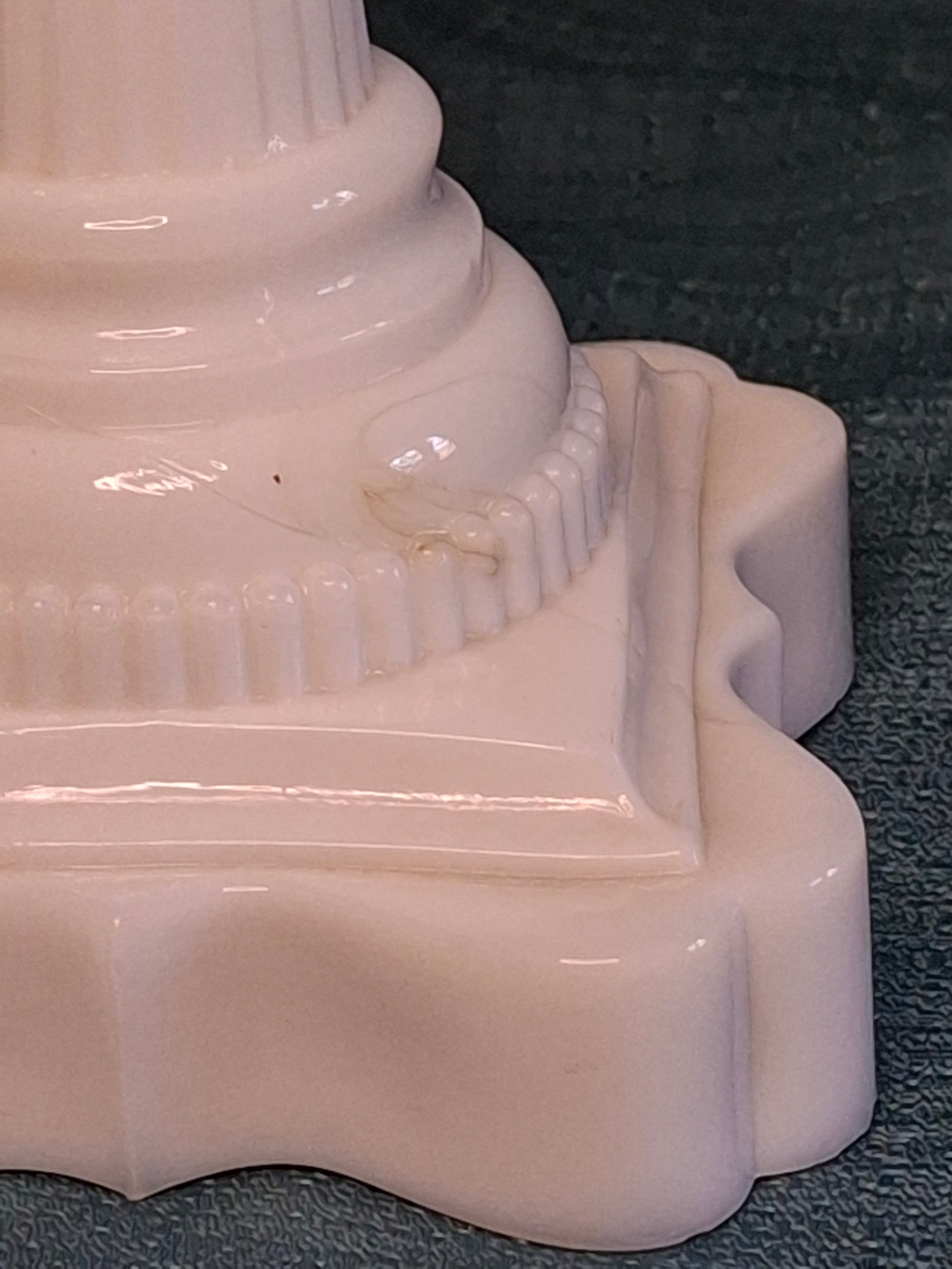 1850s EAPG Milk Glass Whale Oil Lamp - Diamond Point & Flute - Patrick Slane