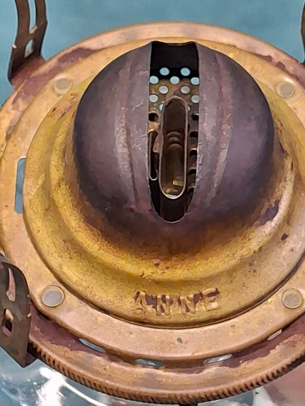 Antique Clear Pressed Glass Kerosene Oil Lamp with Queen Anne Burner, USA c. 1900 - Victorian Era