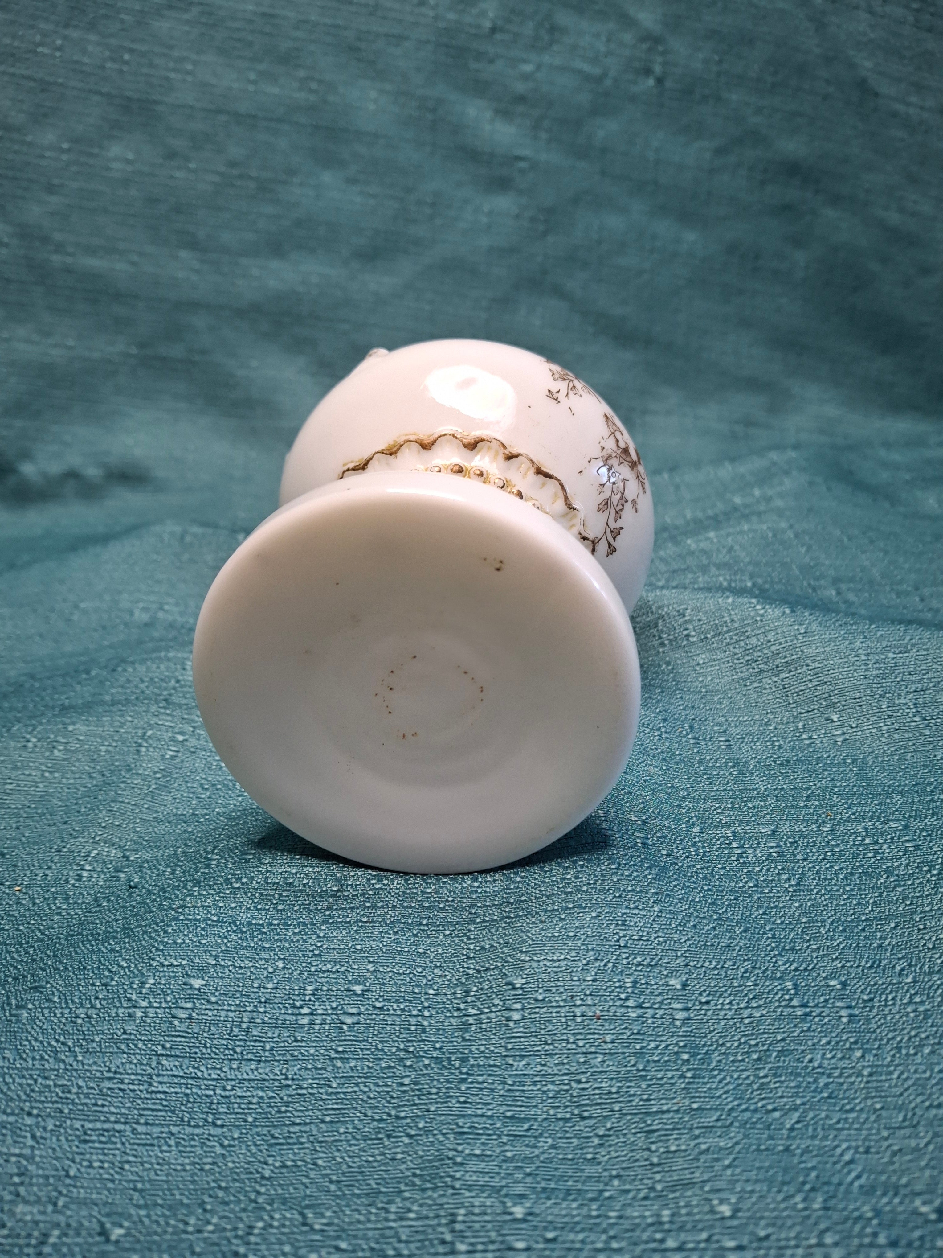1900s Little Wizard Burner Miniature Milk Glass Oil Lamp Floral Painted Chimney