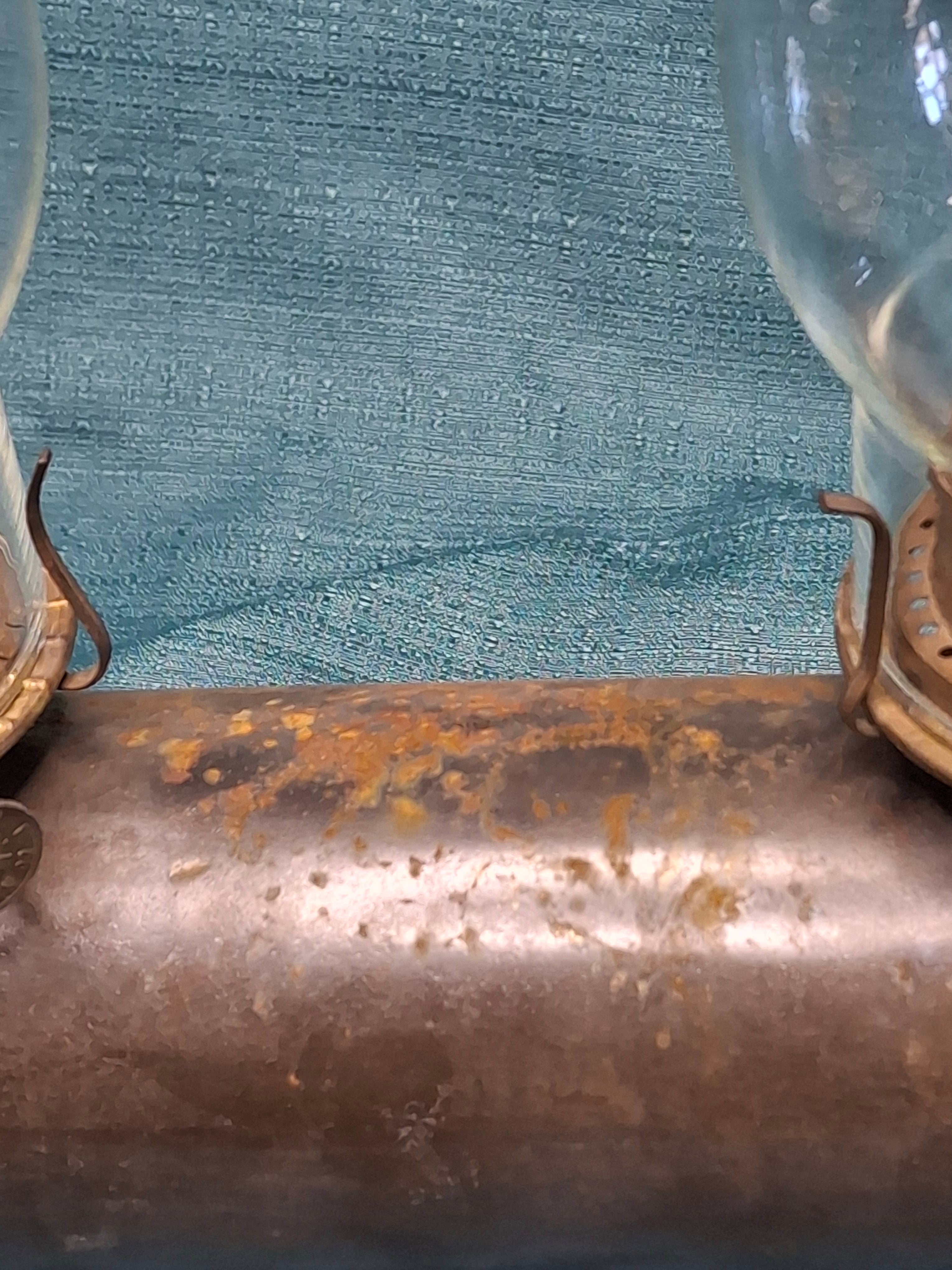 Antique Victorian Duplex Kerosene Oil Lamp w/ Eagle and Plume & Atwood Brass Burners