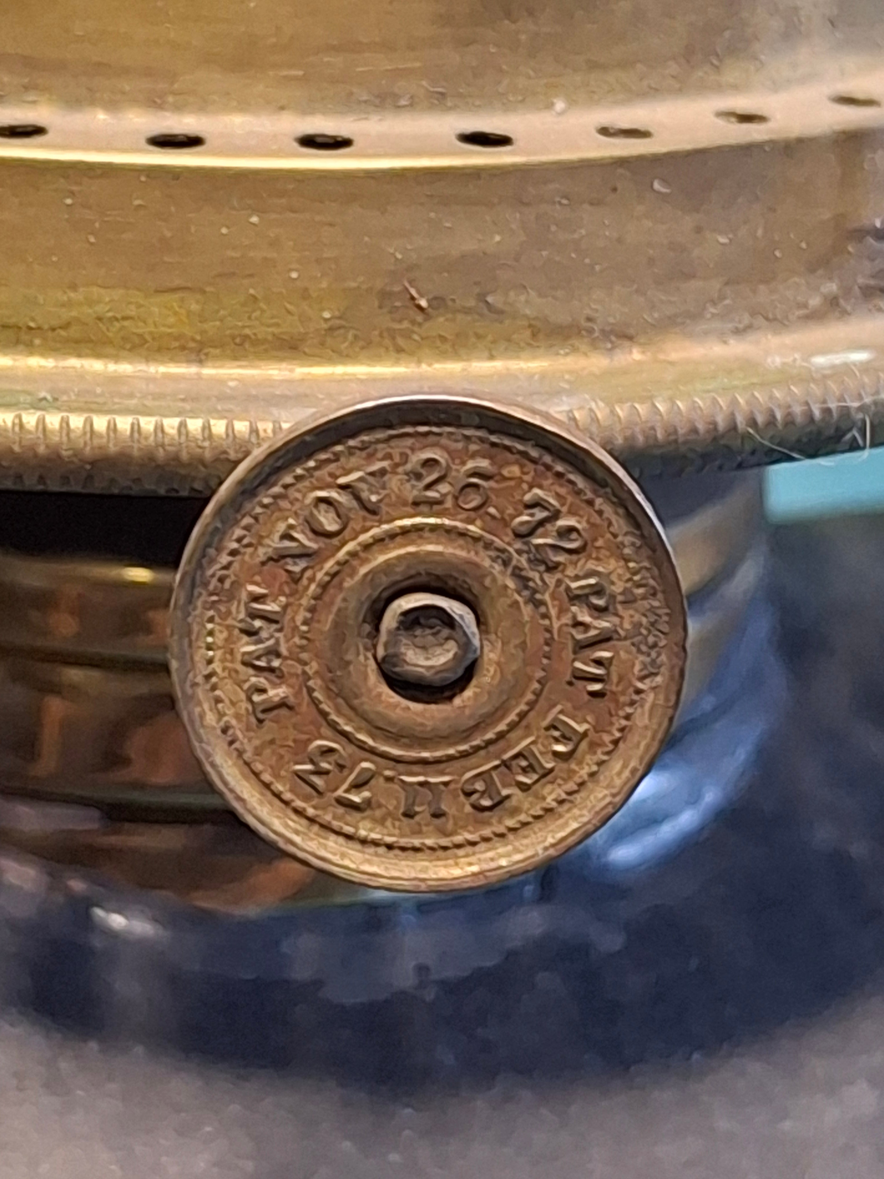 Antique Victorian Duplex Kerosene Oil Lamp w/ Eagle and Plume & Atwood Brass Burners