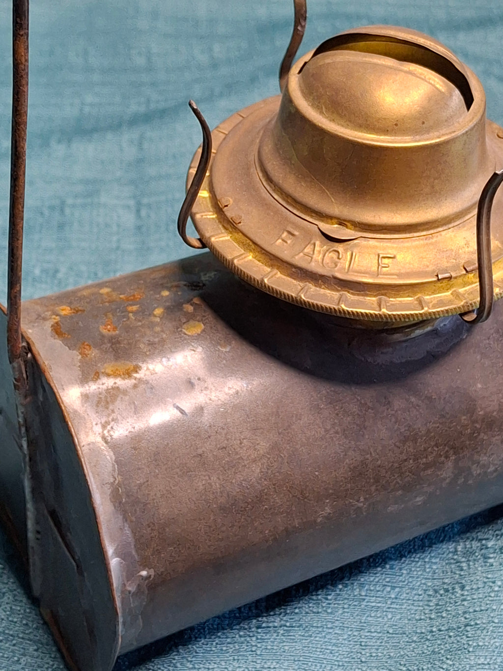 Antique Victorian Duplex Kerosene Oil Lamp w/ Eagle and Plume & Atwood Brass Burners