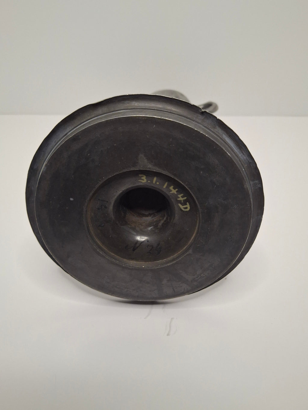 Lot of 2 - Antique 19th Century Pewter Whale Oil Fat Lamps with Figurine, Wick Pick - European