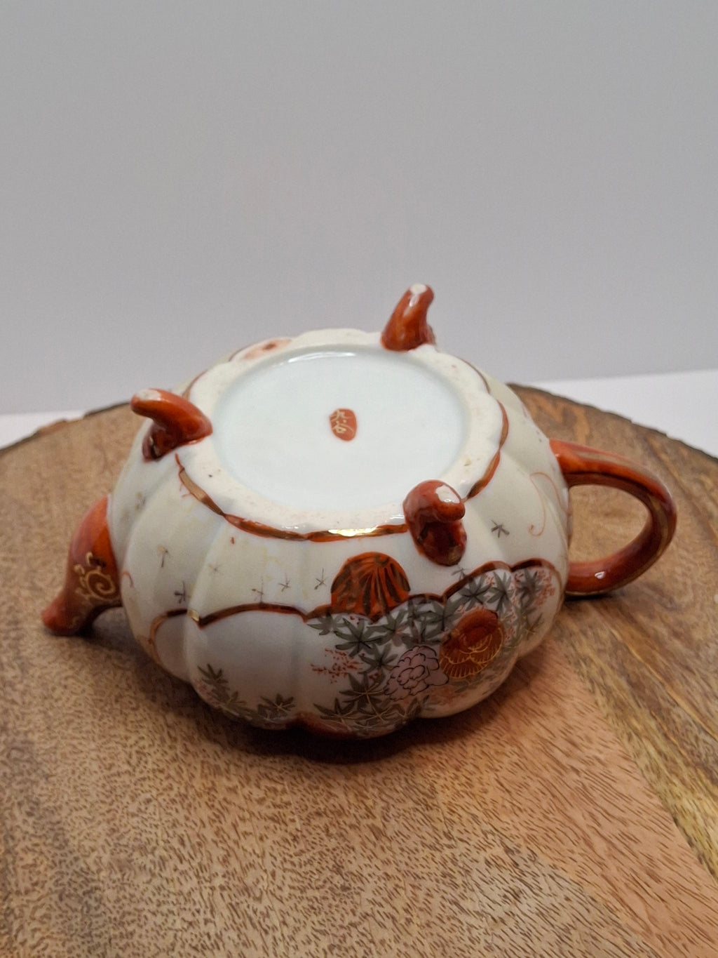 Vintage Japanese Satsuma Hododa Porcelain Teapot w/ Lid - Meiji - Hand-Painted