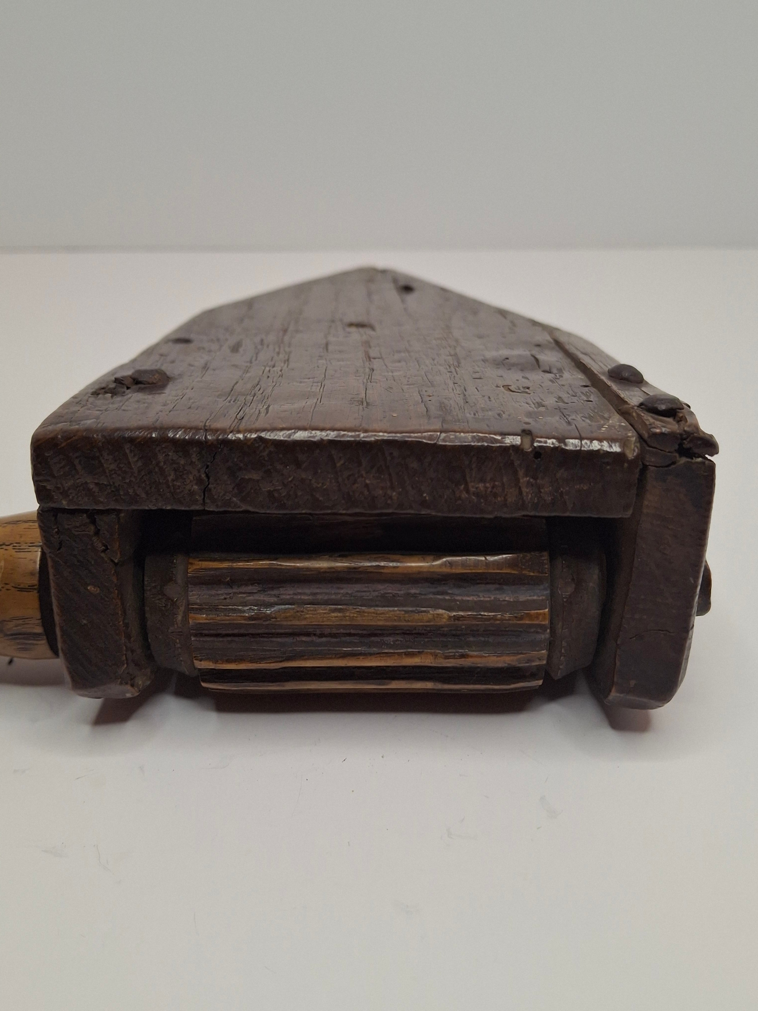 Museum Quality Extremely Rare 18th-Century Eastern European All-Wood Purim Grogger – Hand-Carved Ratchet Noisemaker, Galicia/Poland, ca. 1750-1820