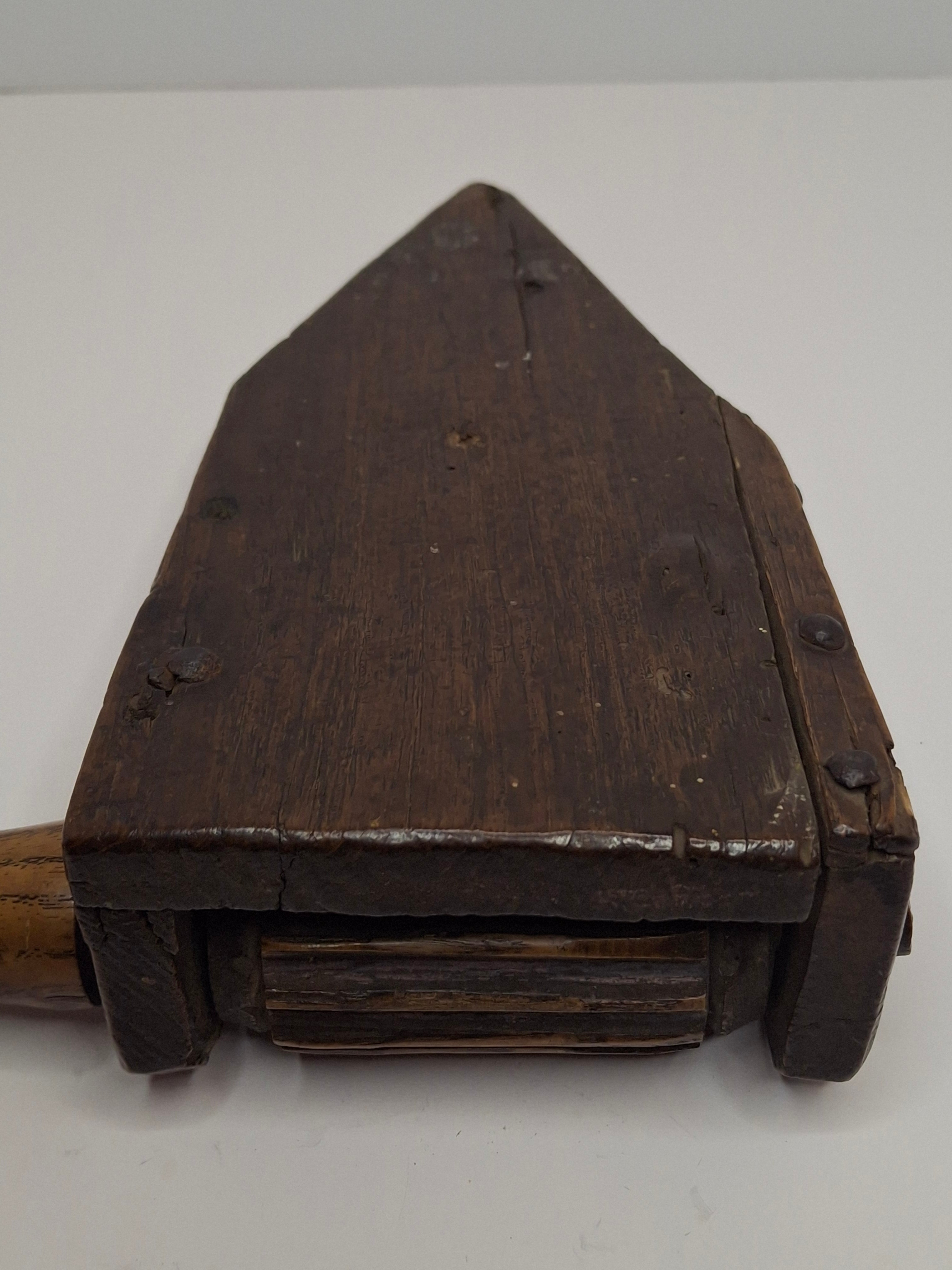 Museum Quality Extremely Rare 18th-Century Eastern European All-Wood Purim Grogger – Hand-Carved Ratchet Noisemaker, Galicia/Poland, ca. 1750-1820