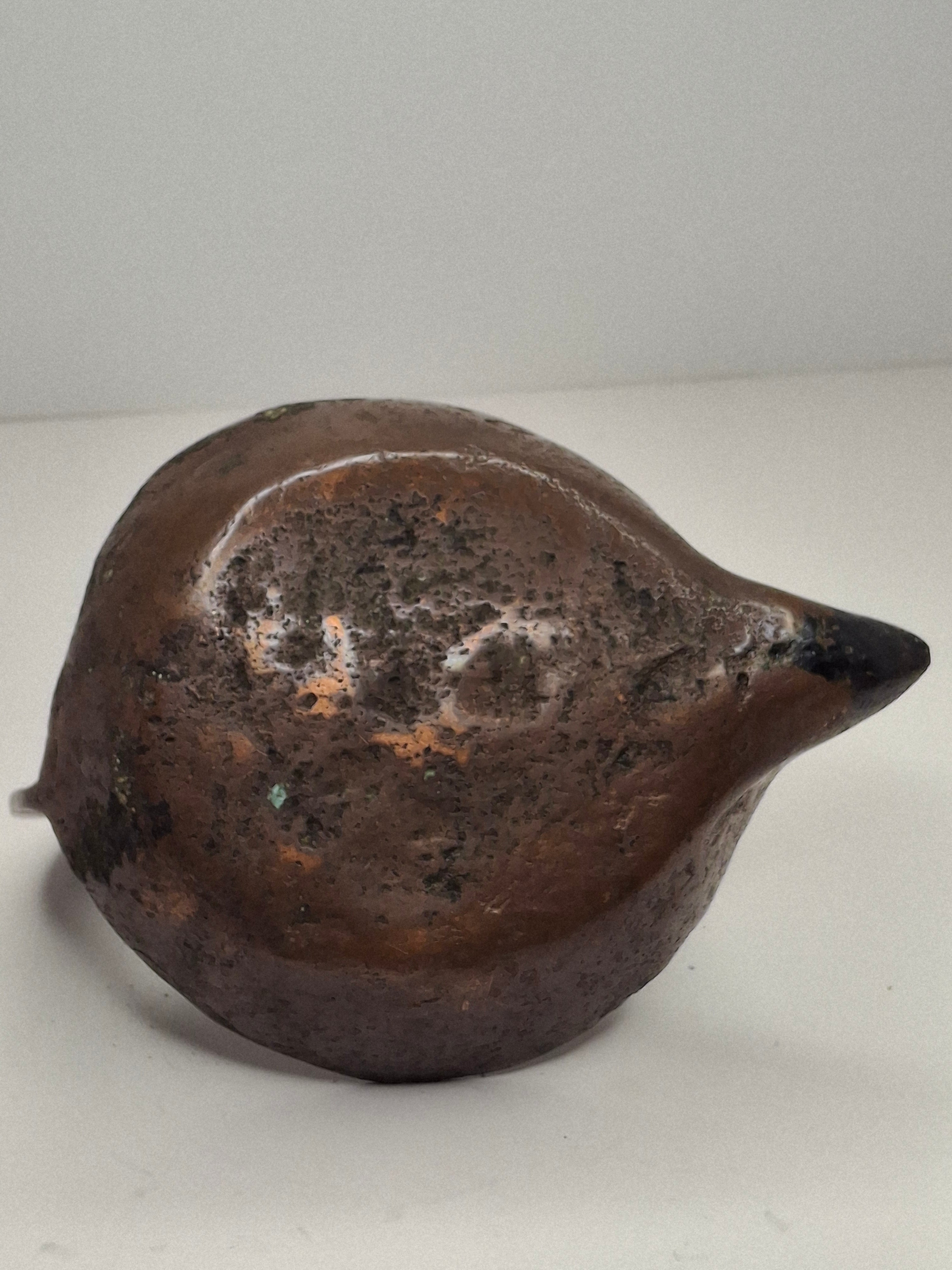 Antique 18th C. Rare Wrought Thick Copper Alloy Betty Fat Lamp