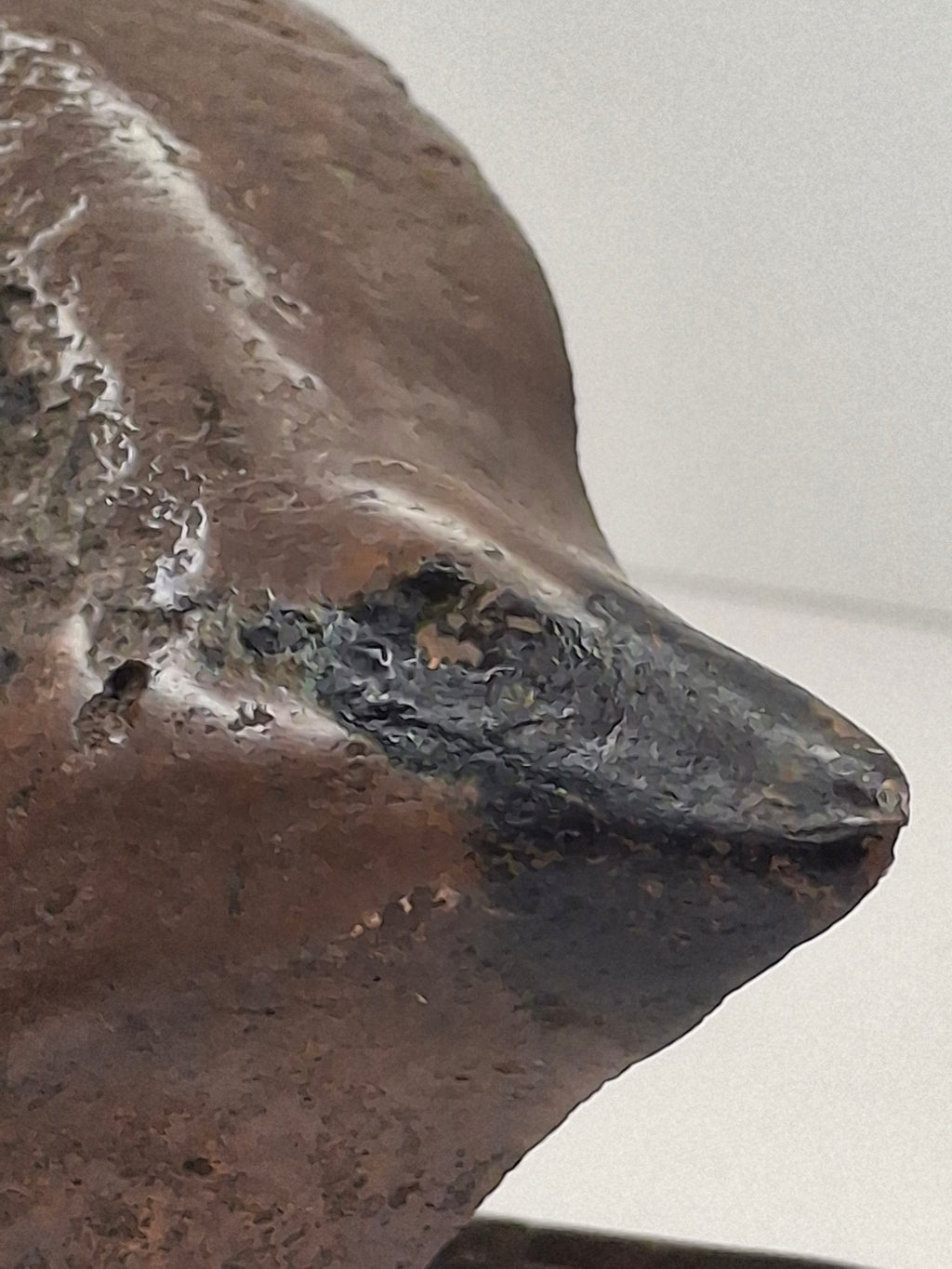 Antique 18th C. Rare Wrought Thick Copper Alloy Betty Fat Lamp