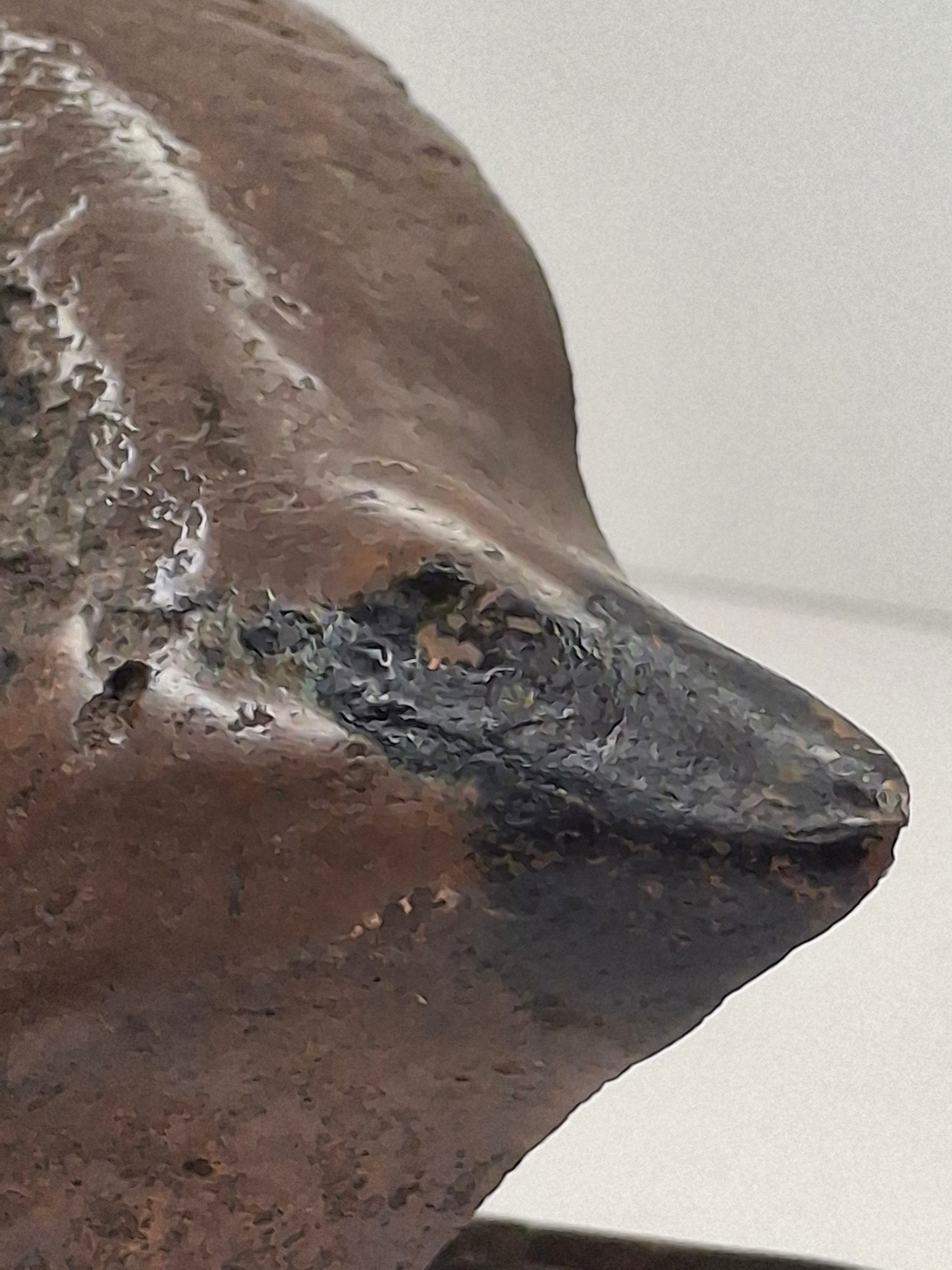 Antique 18th C. Rare Wrought Thick Copper Alloy Betty Fat Lamp