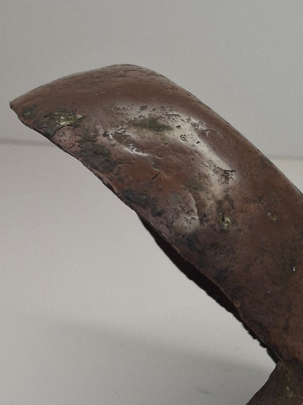 Antique 18th C. Rare Wrought Thick Copper Alloy Betty Fat Lamp