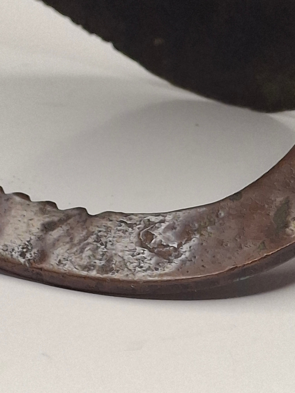 Antique 18th C. Rare Wrought Thick Copper Alloy Betty Fat Lamp