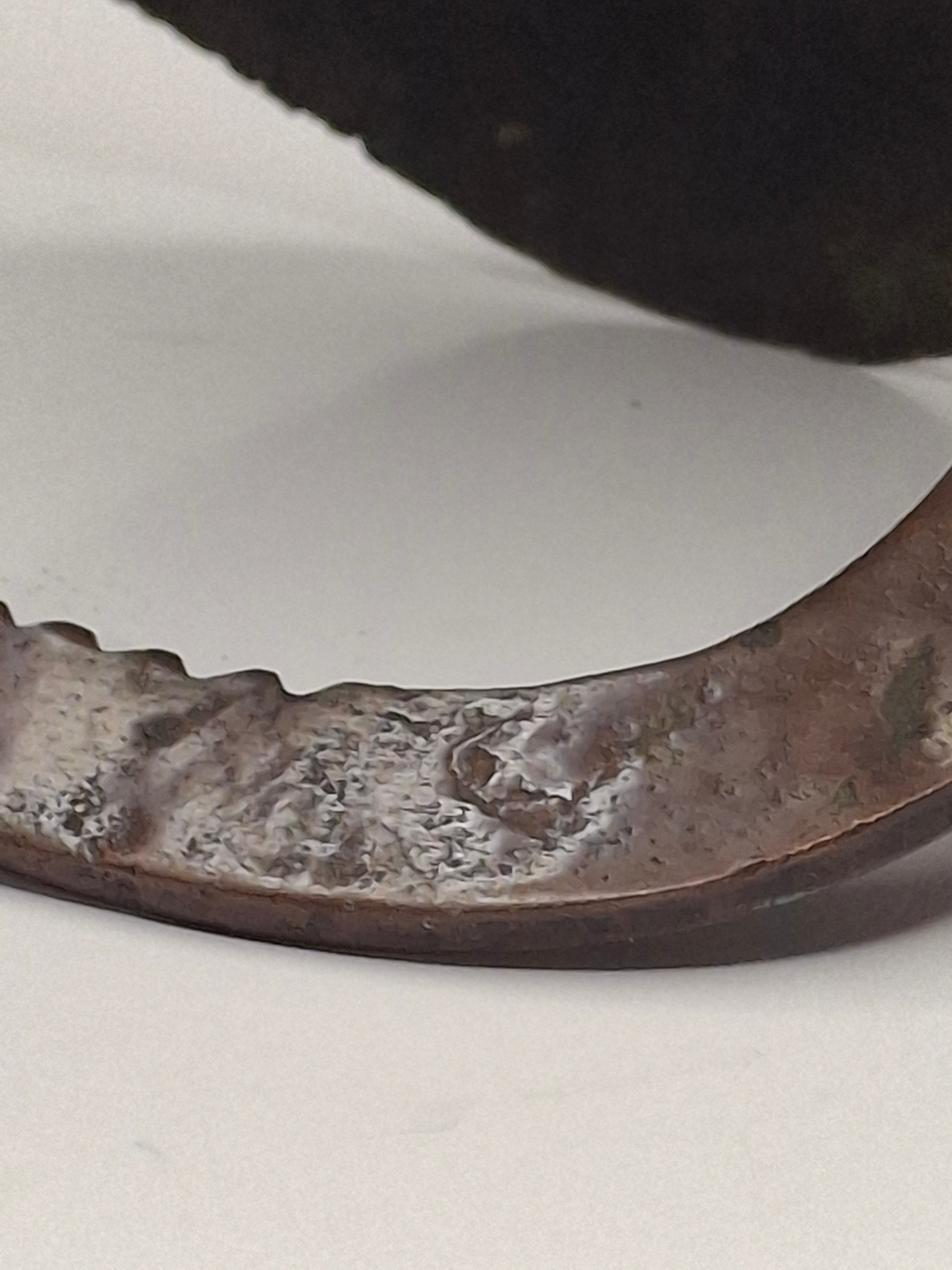 Antique 18th C. Rare Wrought Thick Copper Alloy Betty Fat Lamp