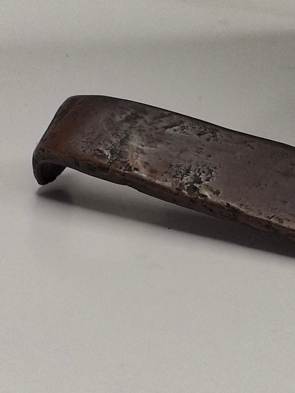 Antique 18th C. Rare Wrought Thick Copper Alloy Betty Fat Lamp