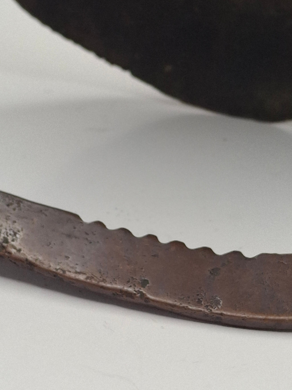 Antique 18th C. Rare Wrought Thick Copper Alloy Betty Fat Lamp