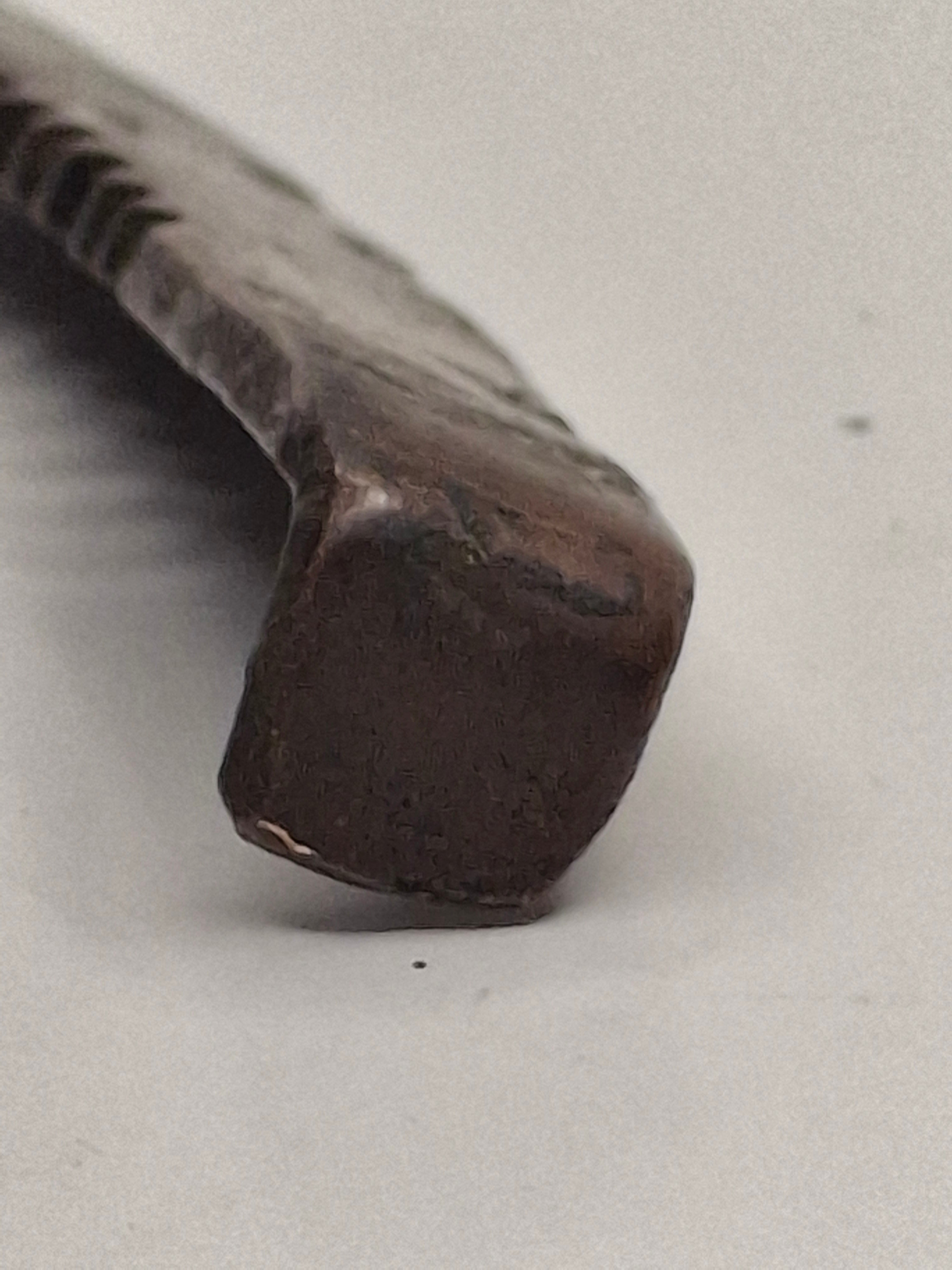 Antique 18th C. Rare Wrought Thick Copper Alloy Betty Fat Lamp