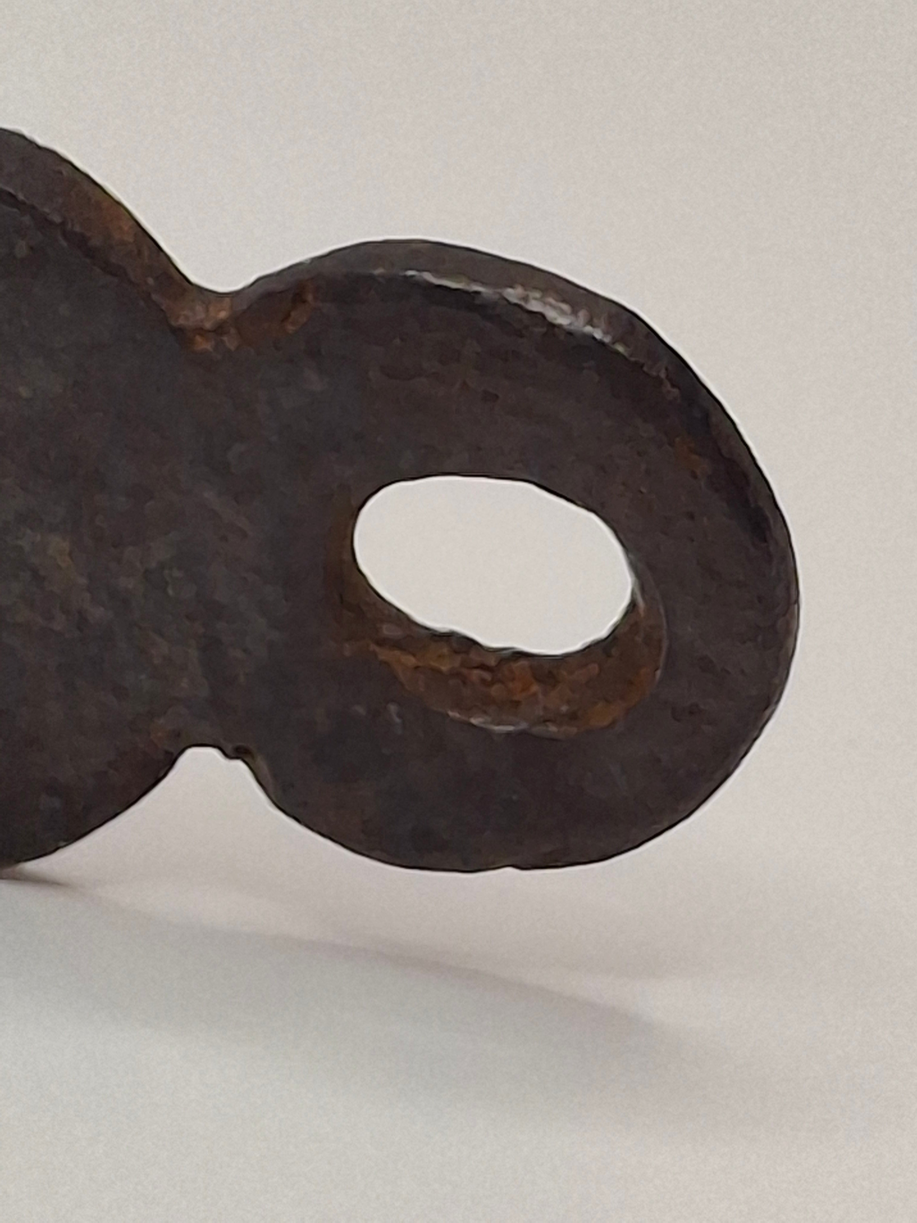 Antique 18th Century Wrought Iron Cone-Shaped Candle Holder on Adjustable Sawtooth Trammel - Primitive Lighting Artifact