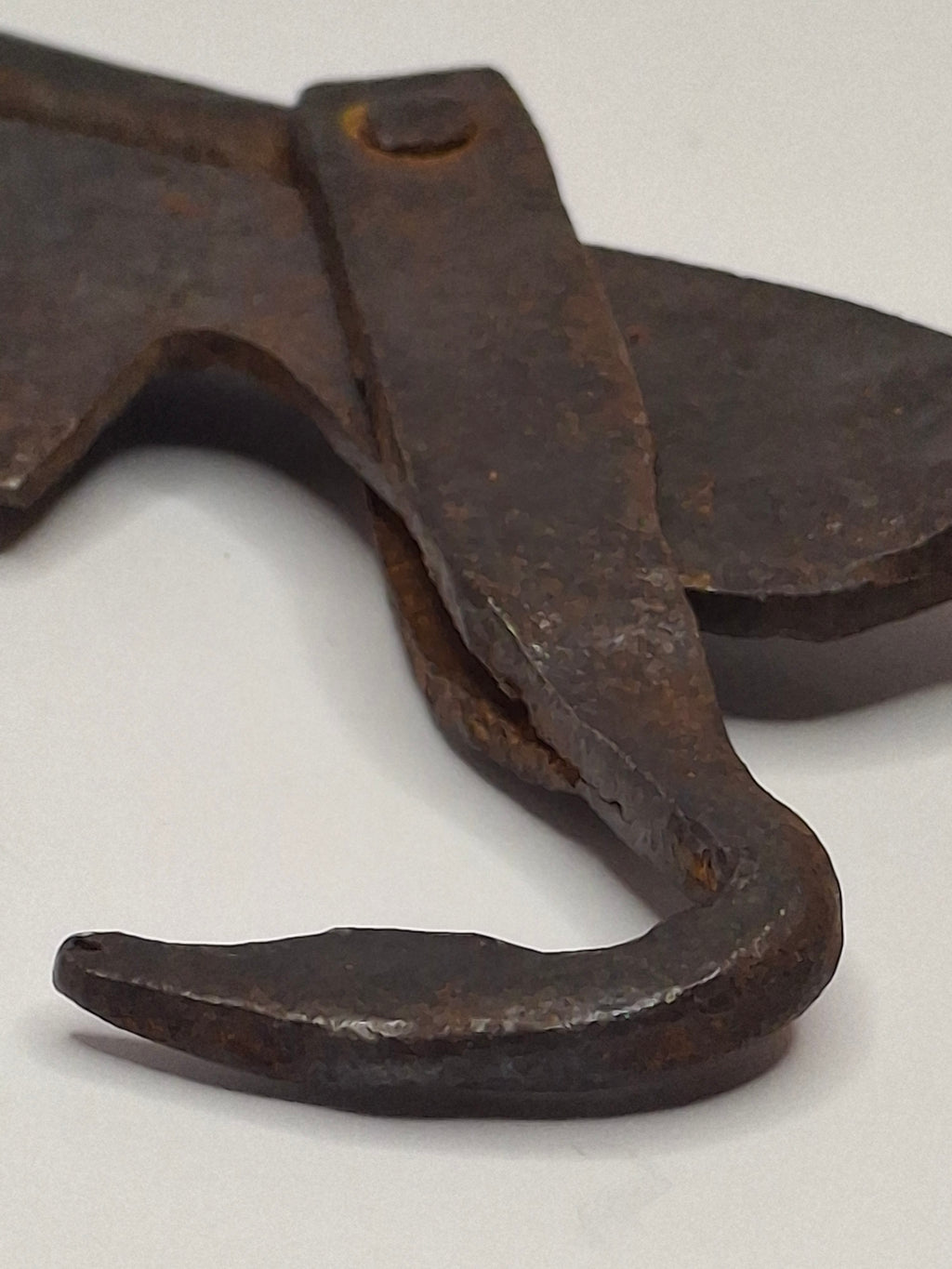 Antique 18th Century Wrought Iron Cone-Shaped Candle Holder on Adjustable Sawtooth Trammel - Primitive Lighting Artifact