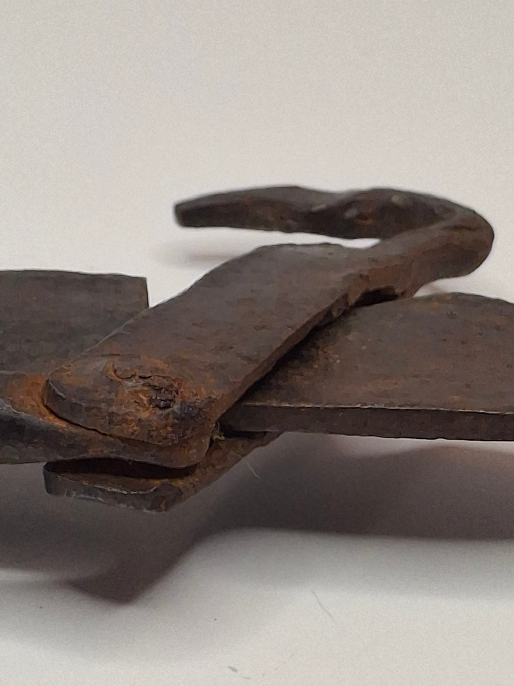 Antique 18th Century Wrought Iron Cone-Shaped Candle Holder on Adjustable Sawtooth Trammel - Primitive Lighting Artifact