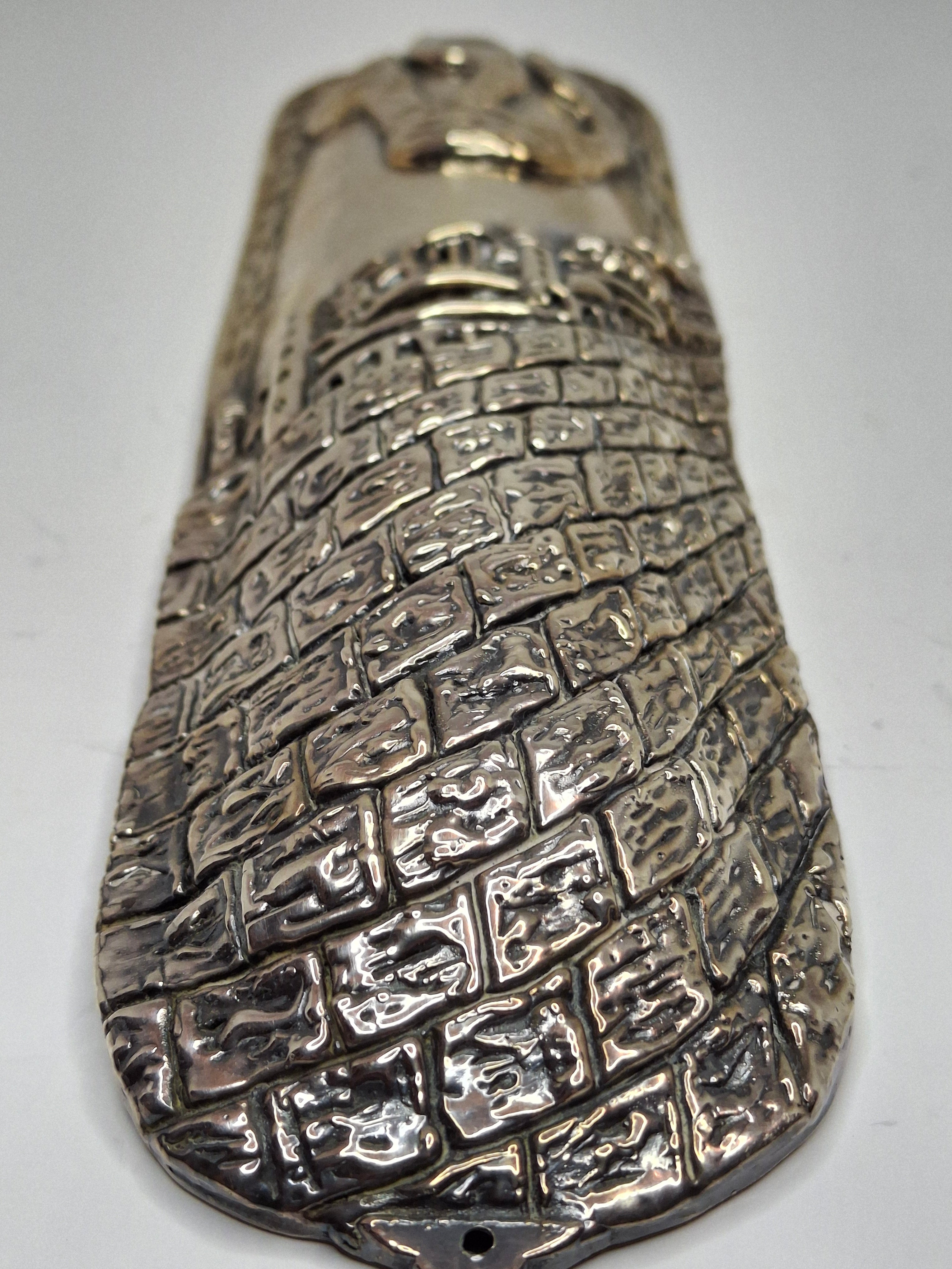 Extra Large .999 Fine Silver Mezuzah Case - 2.6 oz Pure Silver Judaica, Western Wall, Kotel Signed