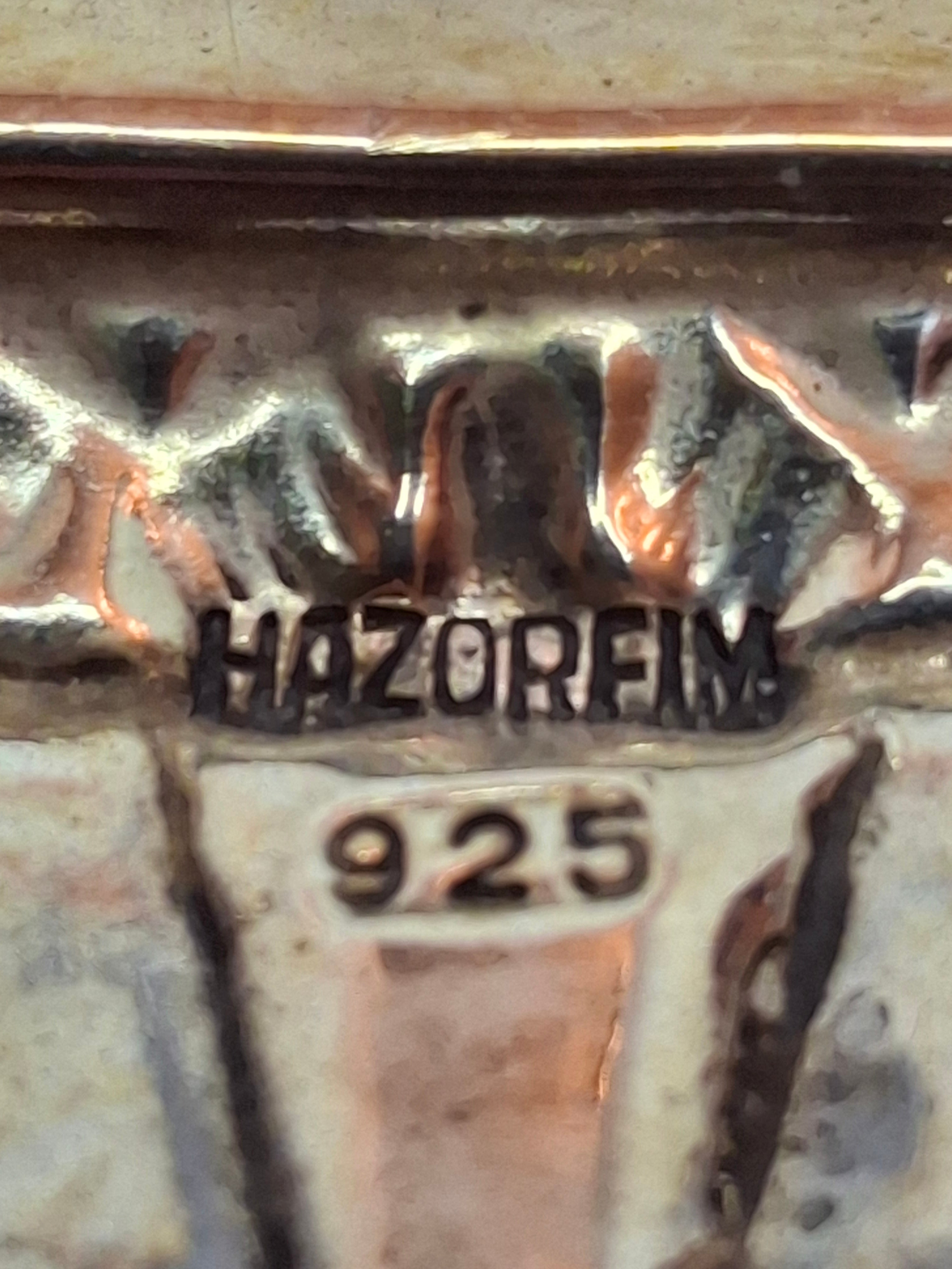 Vintage Hazorfim .925 Sterling Silver Torah Shield Breastplate with Lions & Crown - 14.1 oz