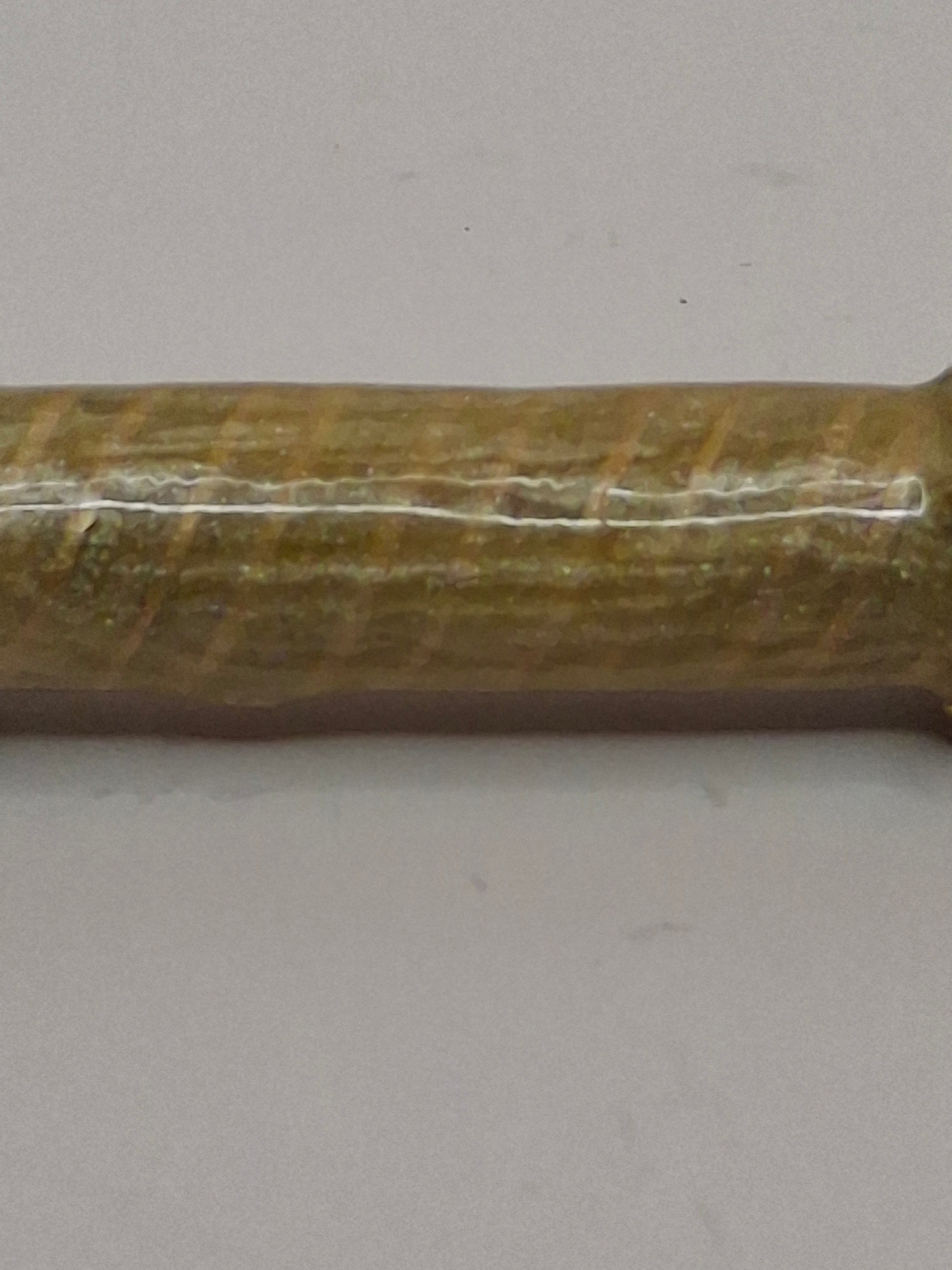 Antique 19thC Bohemian Horn & Brass Torah Yad Pointer – Faux Bamboo Shaft, Original Chain – Superb Condition