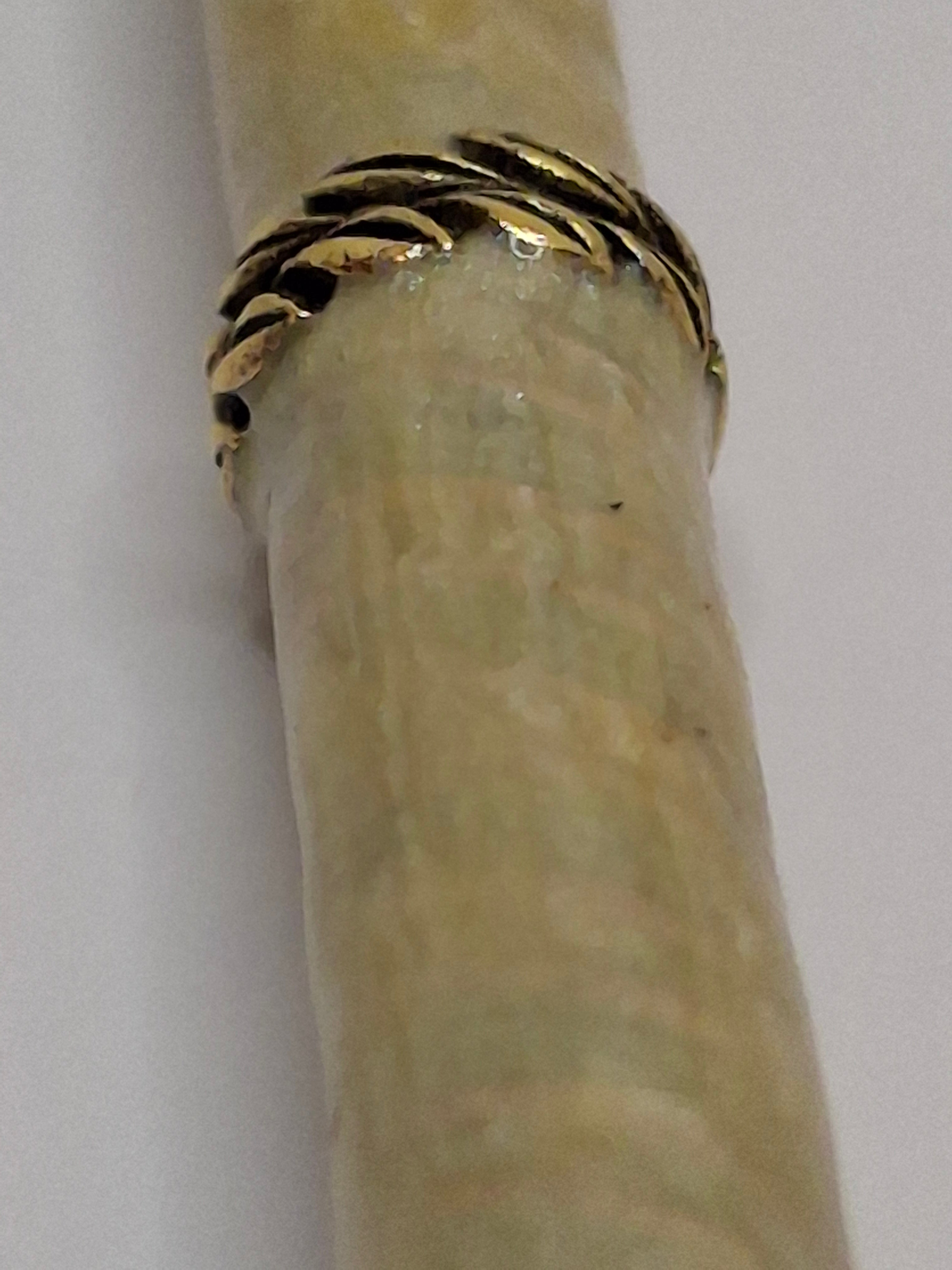 Antique 19thC Bohemian Horn & Brass Torah Yad Pointer – Faux Bamboo Shaft, Original Chain – Superb Condition