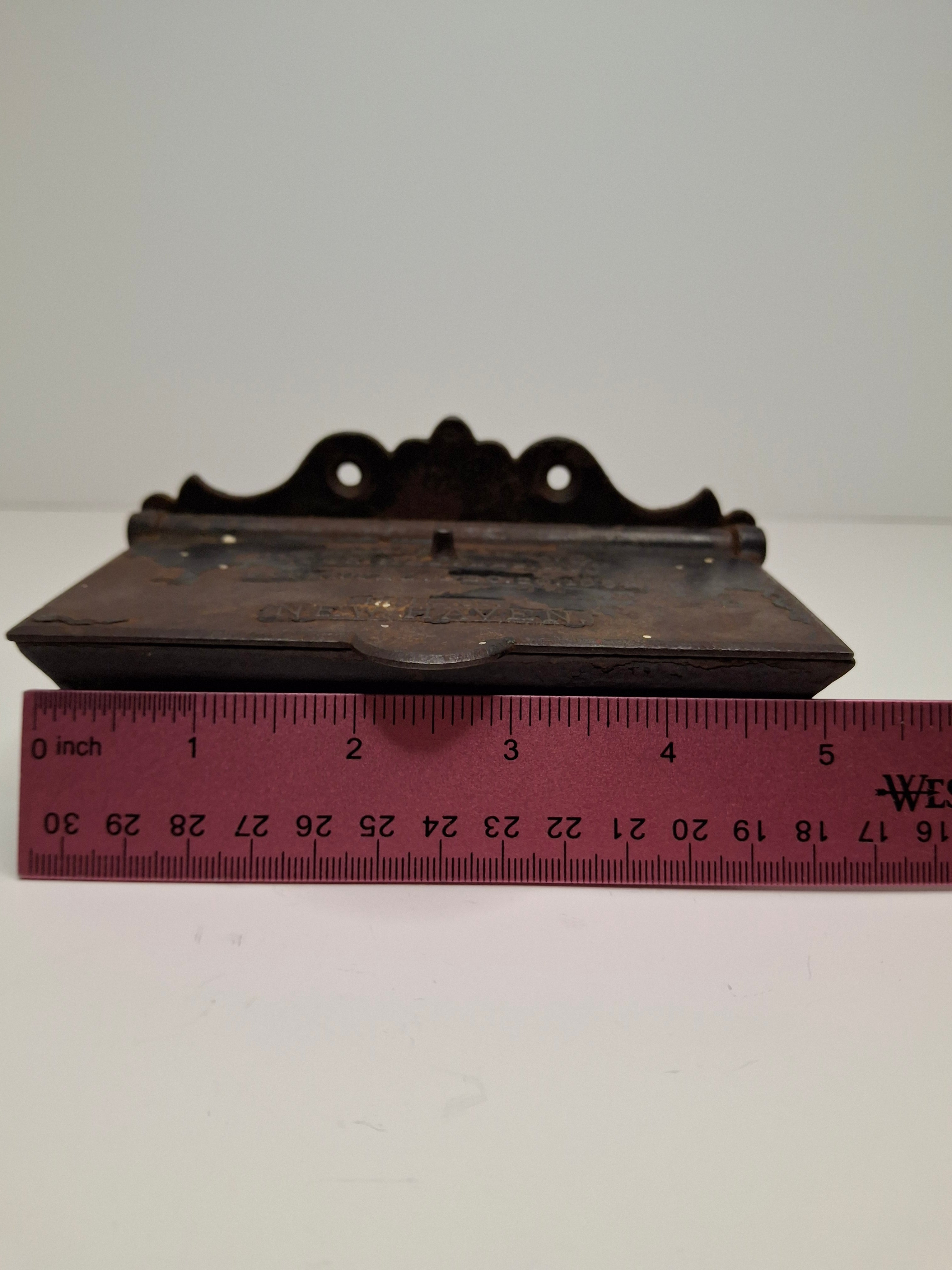 Antique Cast Iron Self-Closing Match Safe Holder Patented Dec 20 1864 D.M. & Co