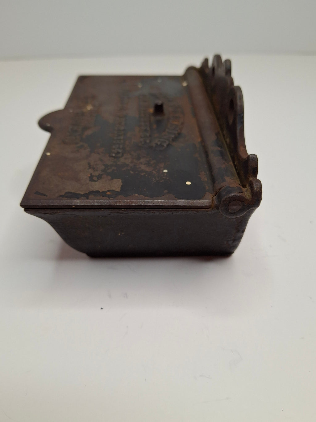 Antique Cast Iron Self-Closing Match Safe Holder Patented Dec 20 1864 D.M. & Co