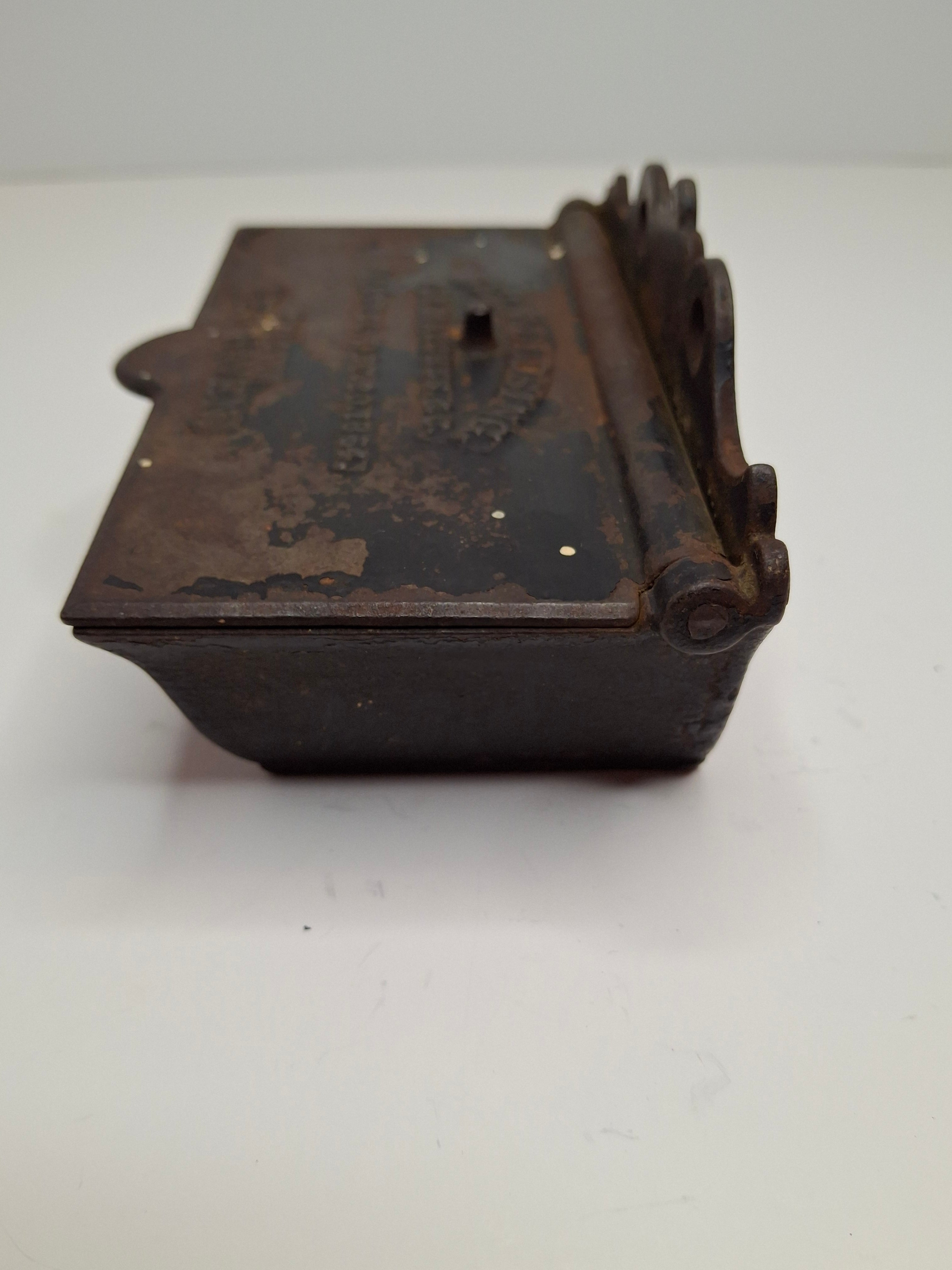 Antique Cast Iron Self-Closing Match Safe Holder Patented Dec 20 1864 D.M. & Co