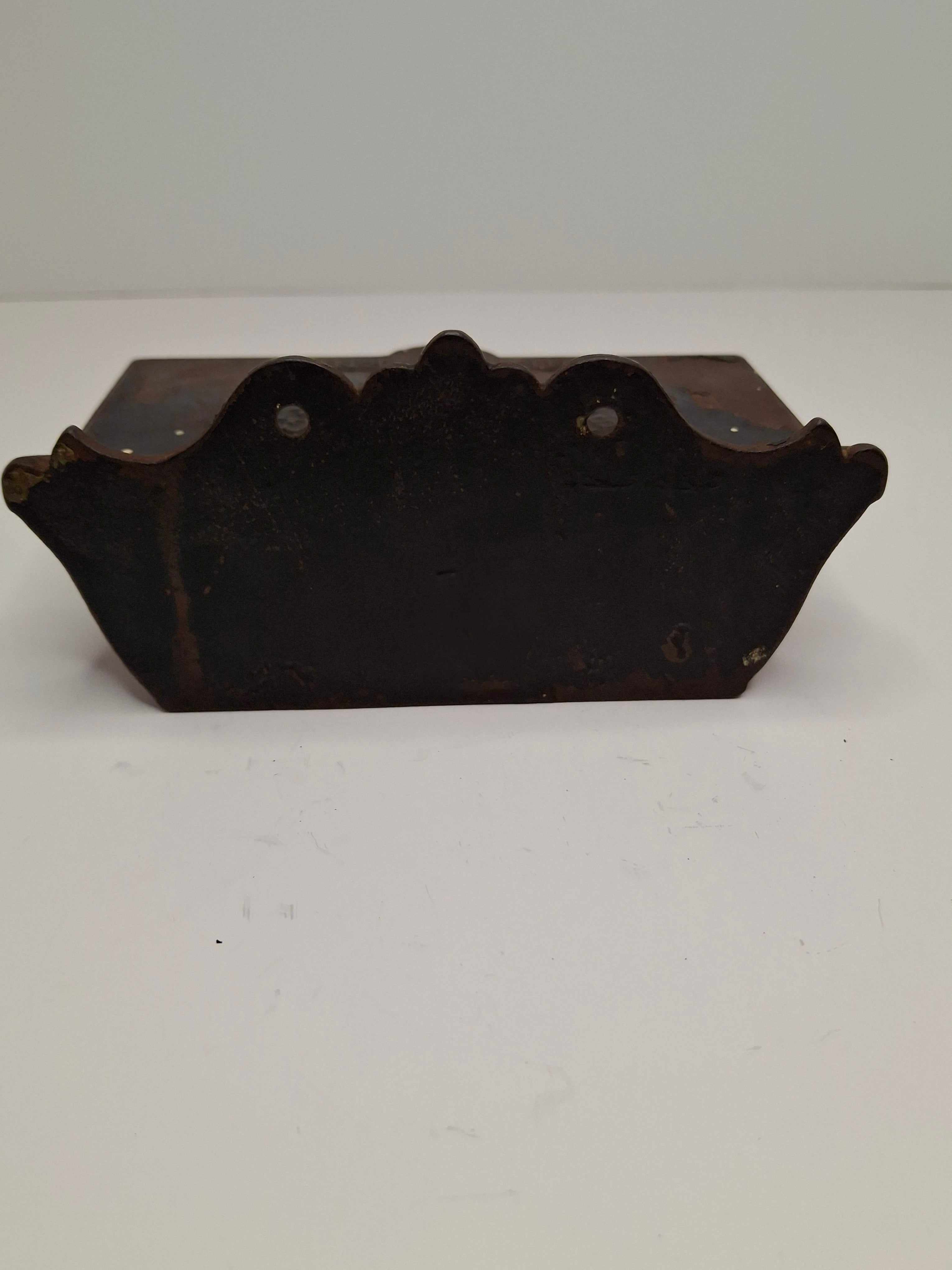 Antique Cast Iron Self-Closing Match Safe Holder Patented Dec 20 1864 D.M. & Co