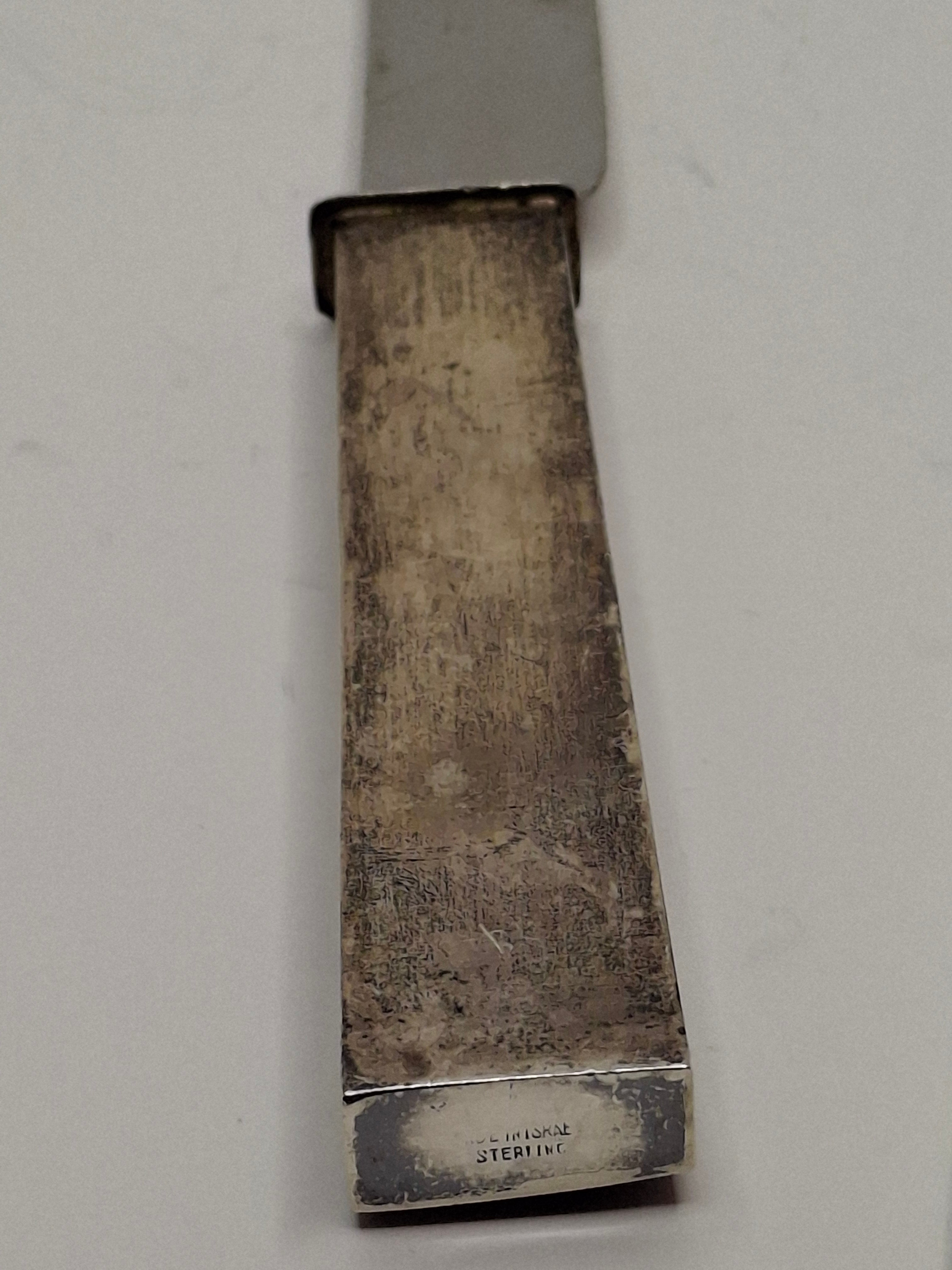 Vintage Israeli Sterling Silver Challah Knife - 12.5" with Hebrew 'To Honor Holy Sabbath' Inscription - Made in Israel 925, Bezalel-Style Judaica