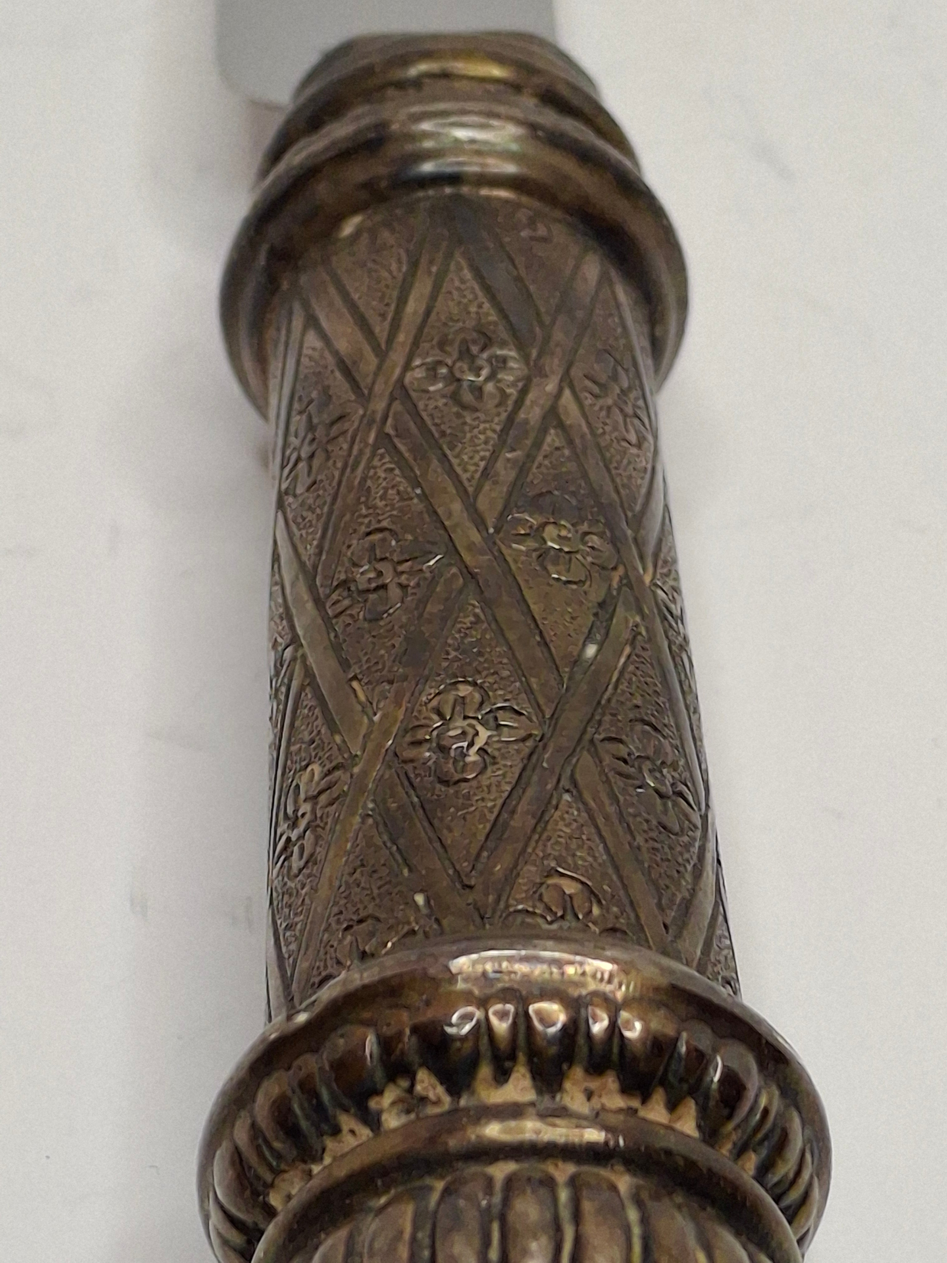 Vintage Sterling Silver 925 Challah Knife w/ Fish Handle – Sheffield England Stainless Blade – 12"+ Judaica Shabbat