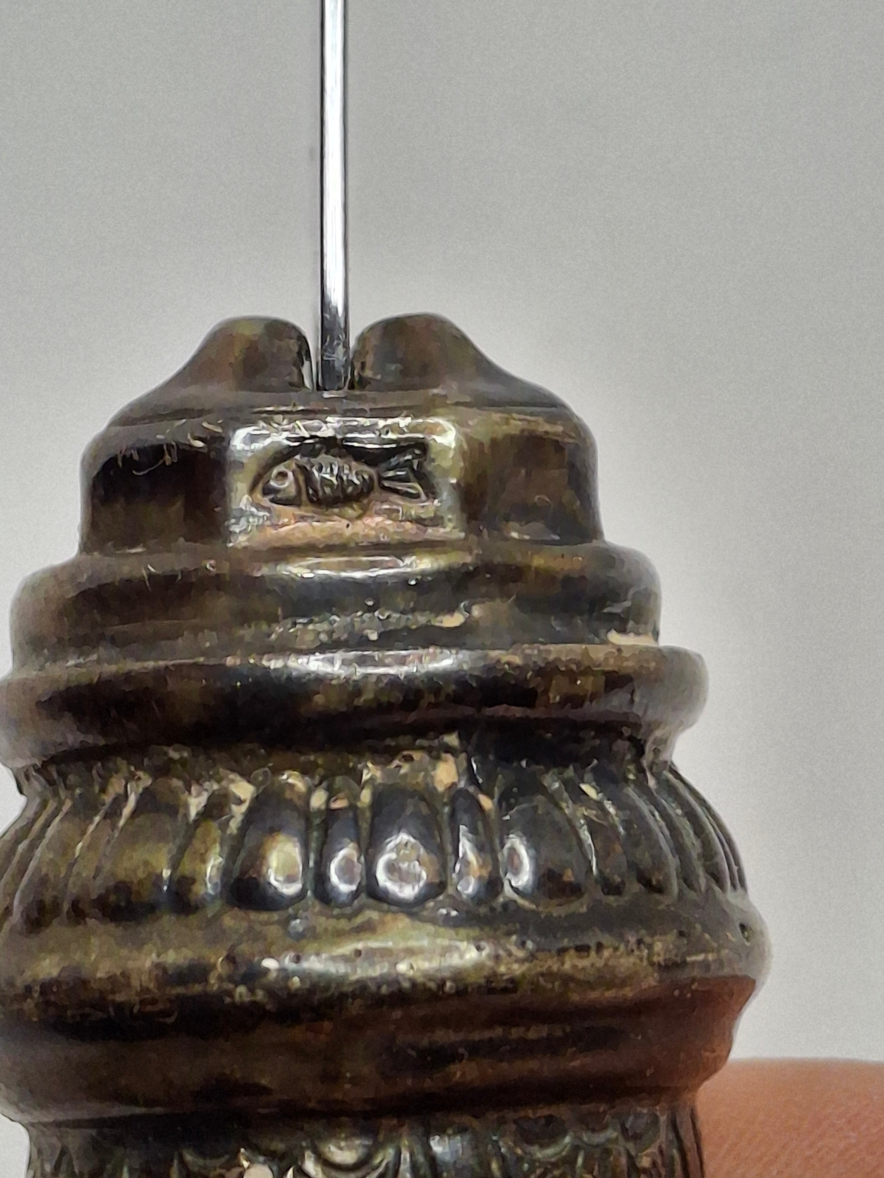 Vintage Sterling Silver 925 Challah Knife w/ Fish Handle – Sheffield England Stainless Blade – 12"+ Judaica Shabbat