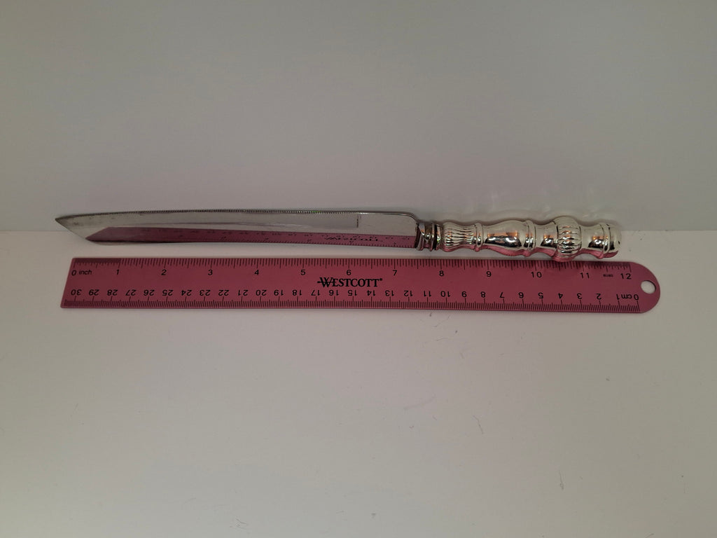 Vintage Mid-Century Sterling Silver Handle Challah Knife Sheffield England Blade 12" Shabbat Judaica