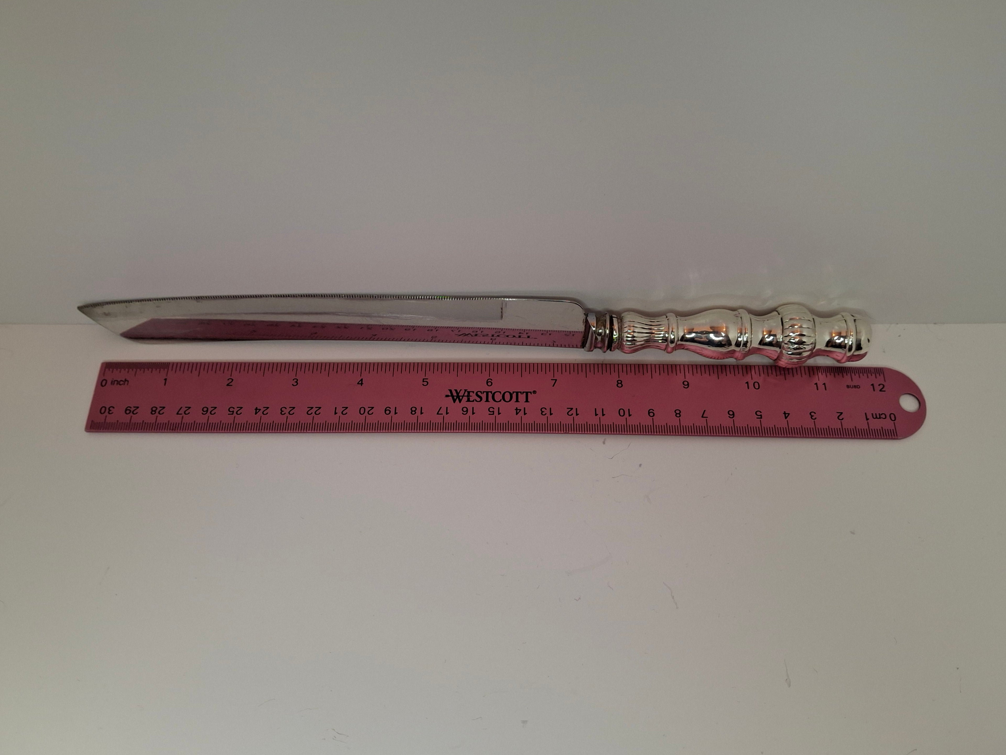 Vintage Mid-Century Sterling Silver Handle Challah Knife Sheffield England Blade 12" Shabbat Judaica