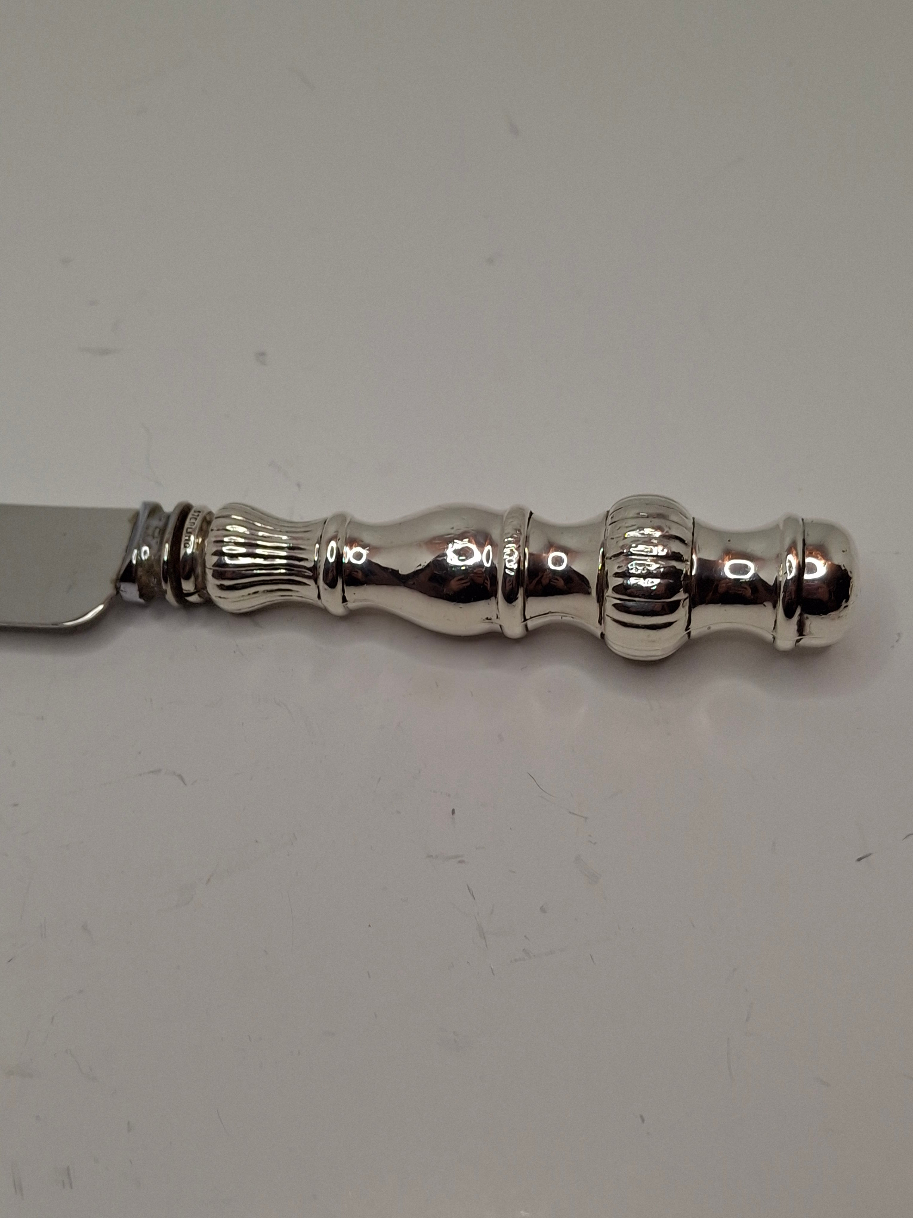 Vintage Mid-Century Sterling Silver Handle Challah Knife Sheffield England Blade 12" Shabbat Judaica