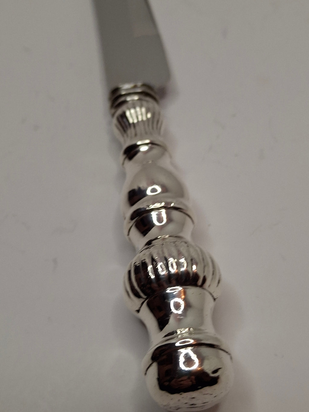 Vintage Mid-Century Sterling Silver Handle Challah Knife Sheffield England Blade 12" Shabbat Judaica