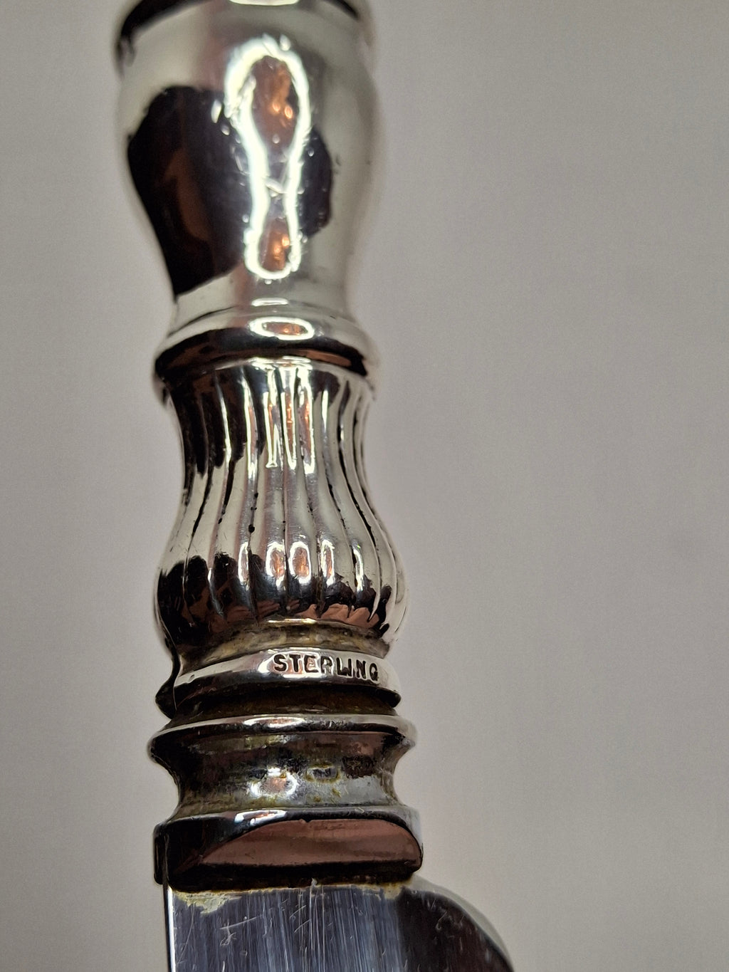 Vintage Mid-Century Sterling Silver Handle Challah Knife Sheffield England Blade 12" Shabbat Judaica