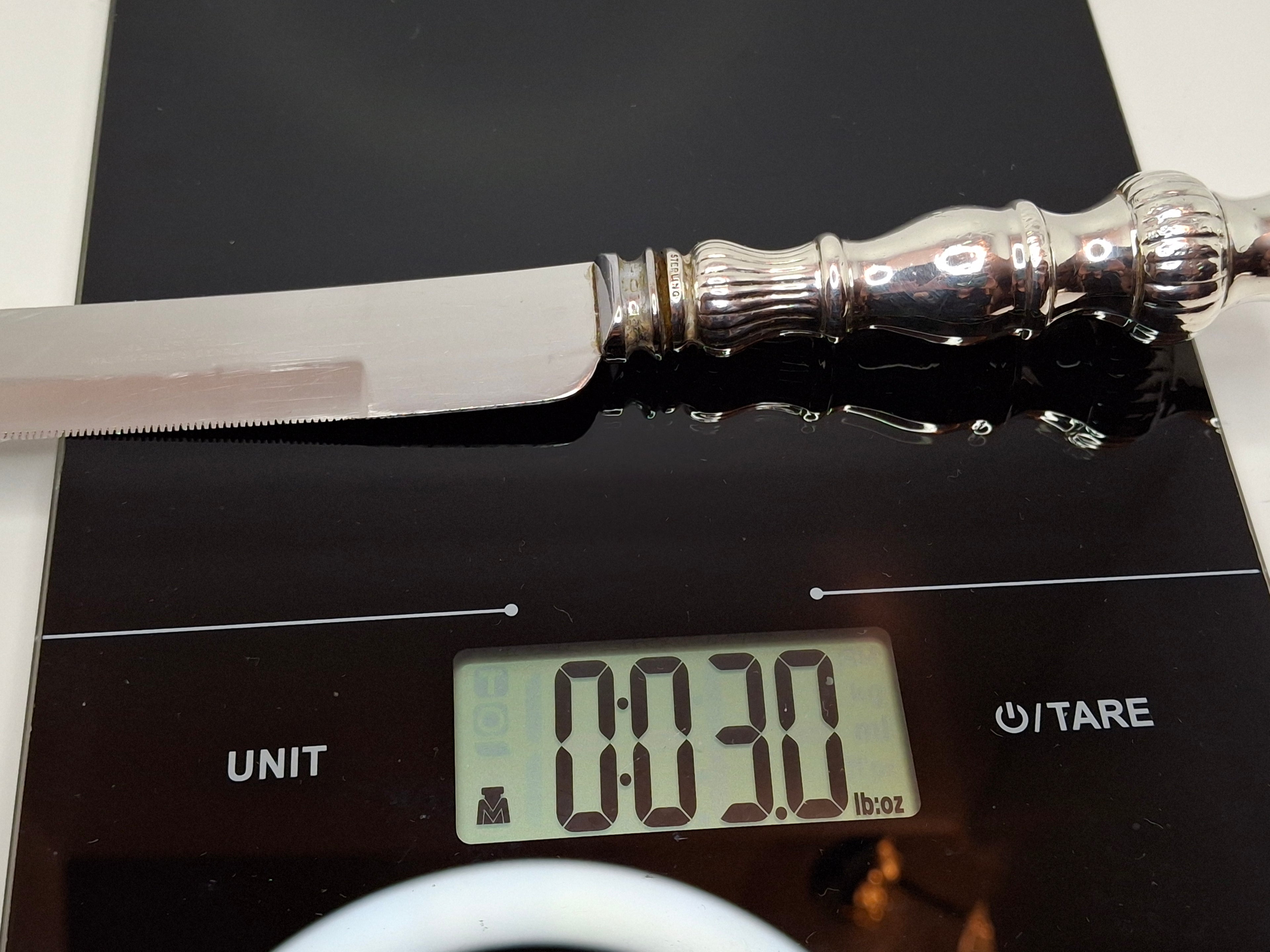 Vintage Mid-Century Sterling Silver Handle Challah Knife Sheffield England Blade 12" Shabbat Judaica