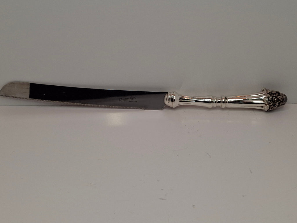 Vintage Sterling Silver Challah Knife with Sheffield Stainless Steel Blade - 13 Inches Judaica