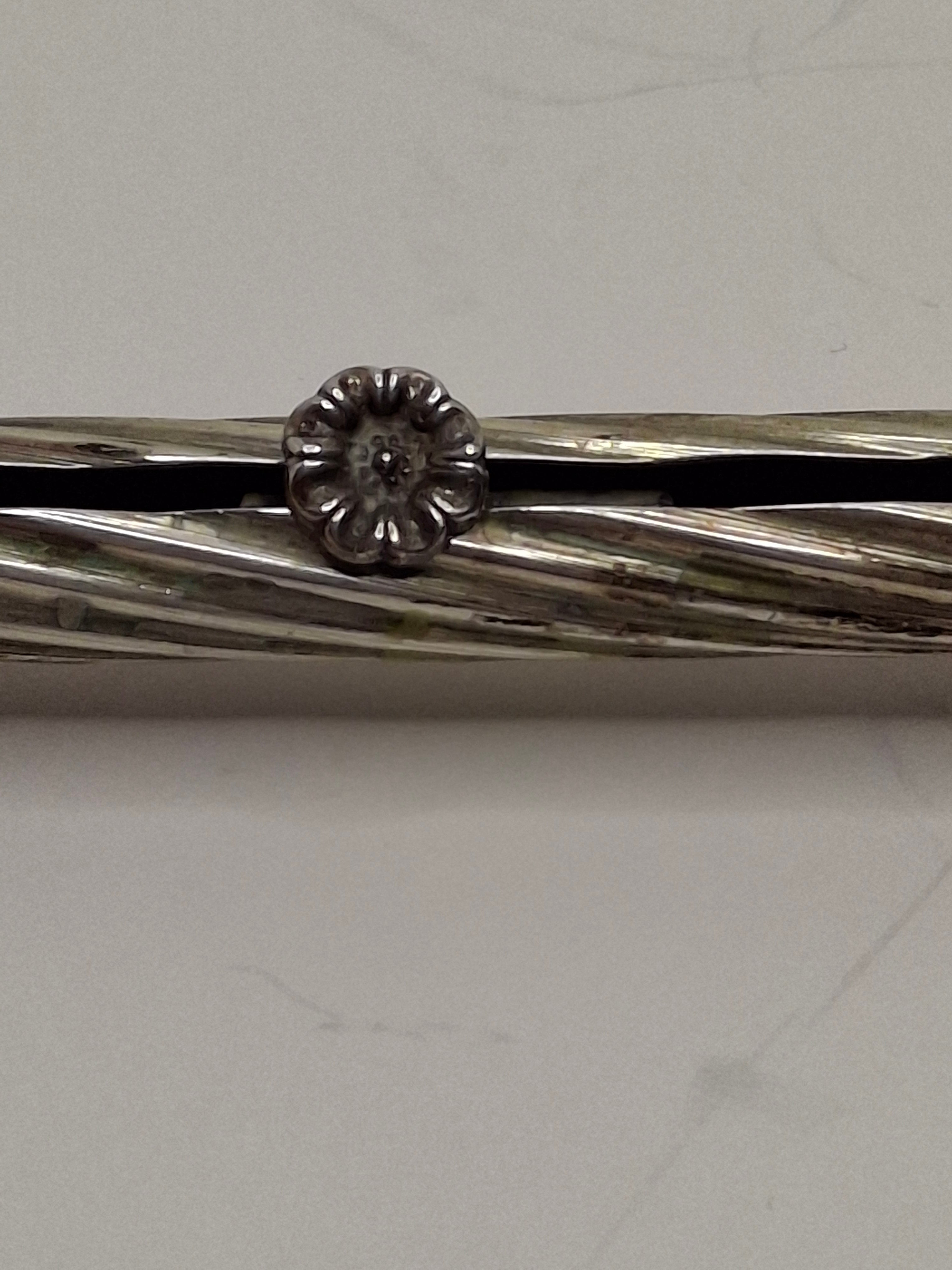 Vintage Mid-Century Sterling Silver 925 Shabbat Candle Lighter Tzinder Judaica Israel Floral Handle 12" Patina