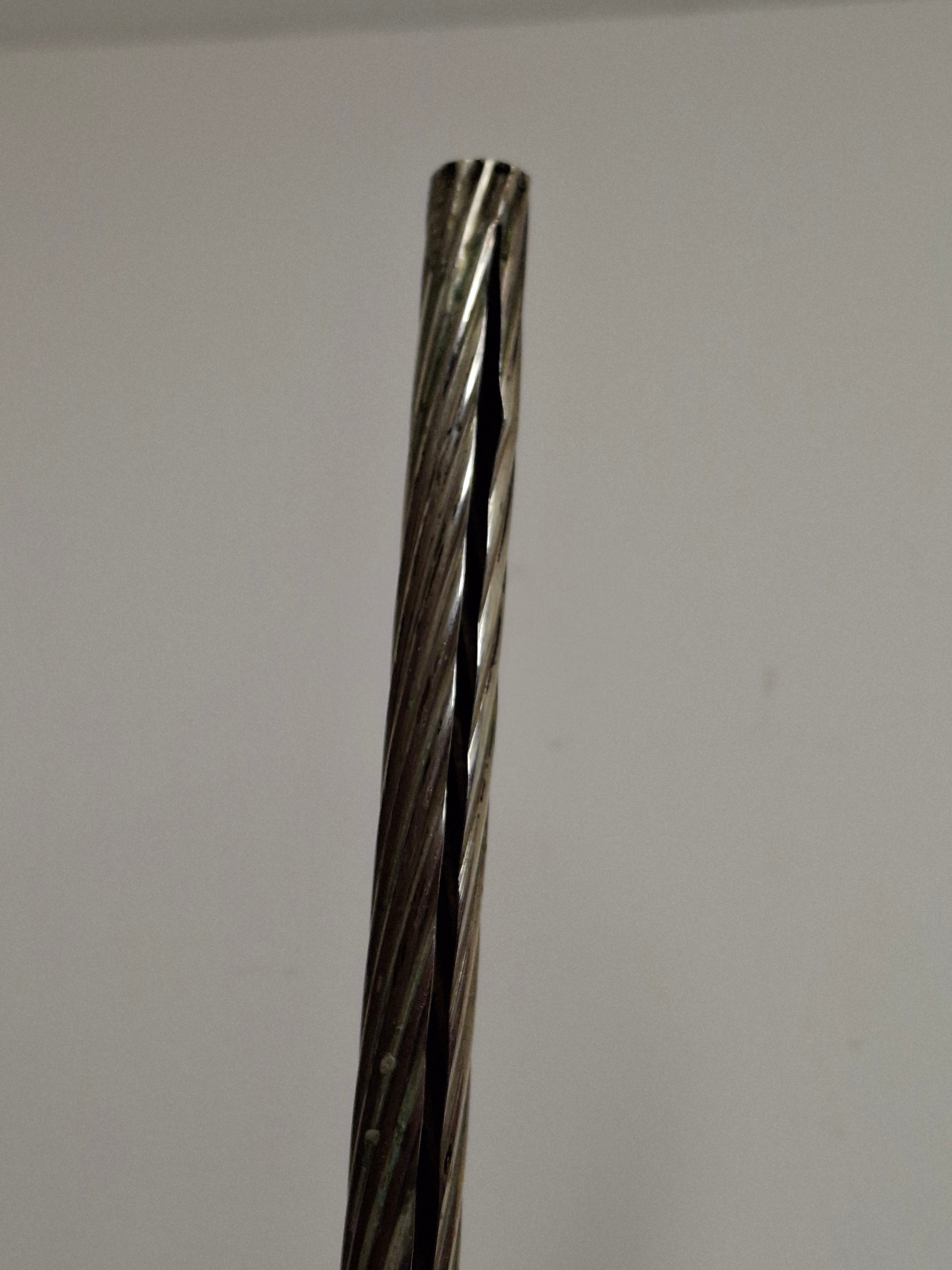 Vintage Mid-Century Sterling Silver 925 Shabbat Candle Lighter Tzinder Judaica Israel Floral Handle 12" Patina