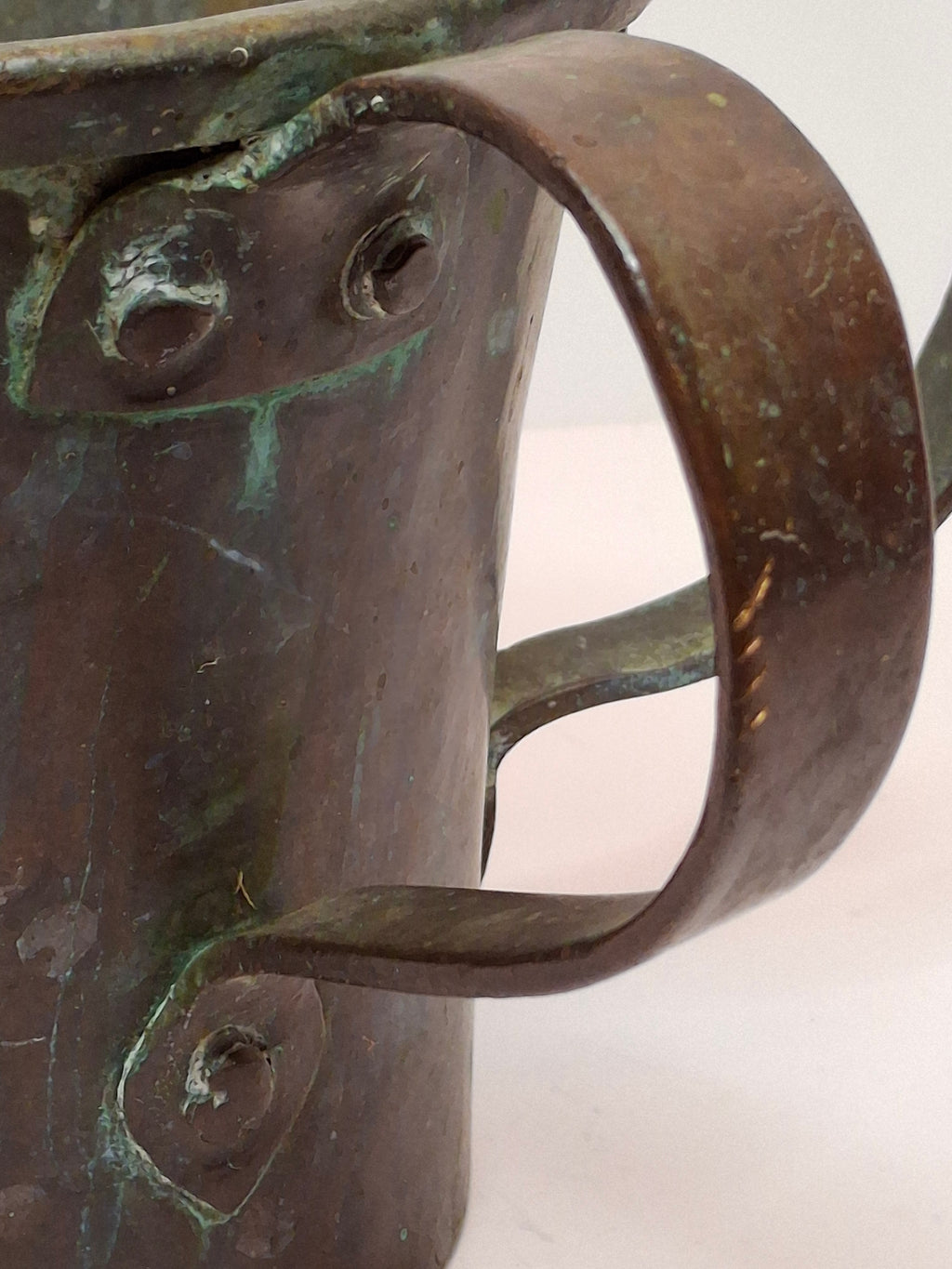 Antique Copper Netilat Yadayim Hand Washing Cup - Judaica Hand Wash Laver with Brass Handles, Dark Patina, 2.2 lbs, Circa 1880-1930