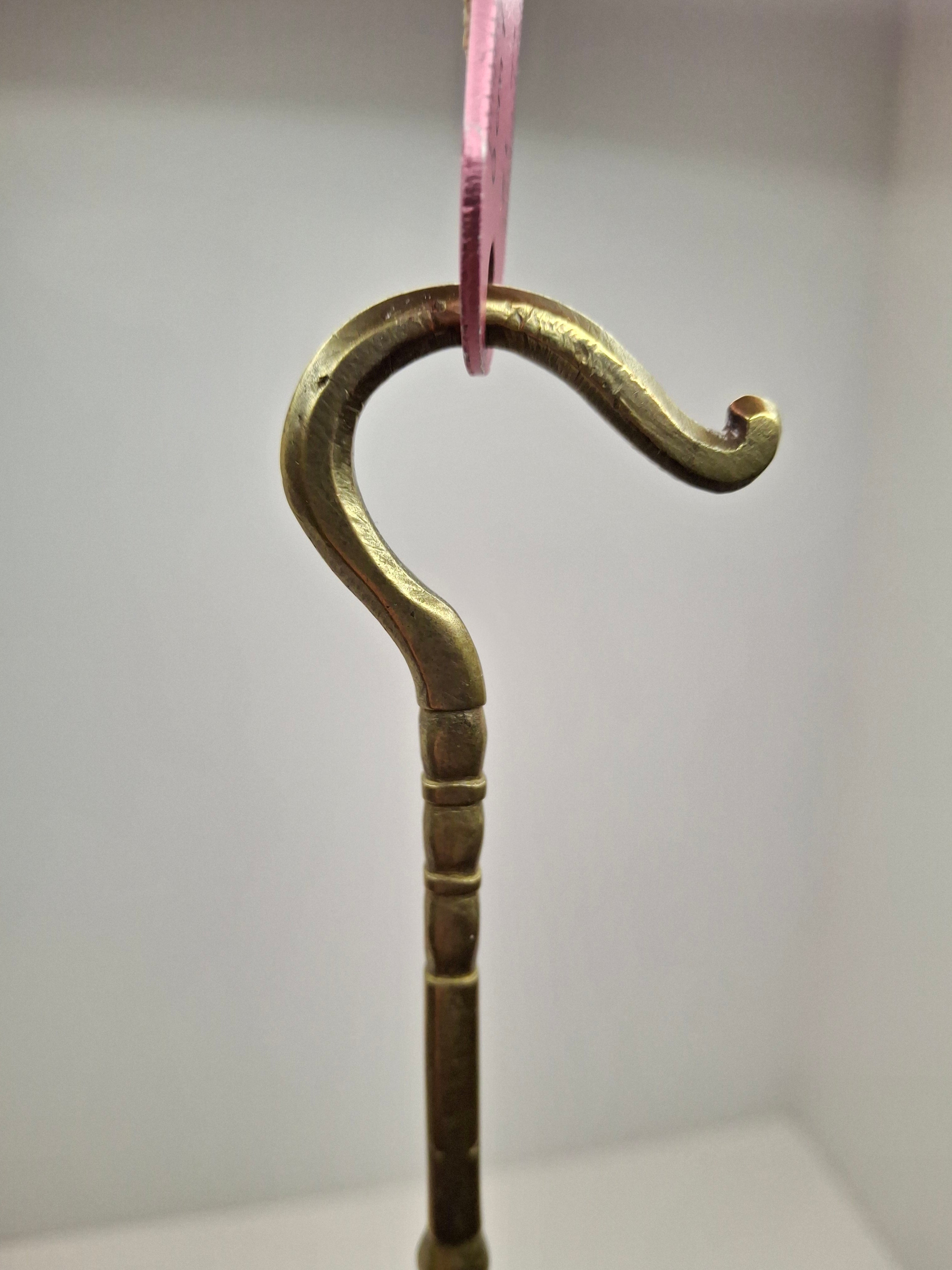 Antique 19th Century Miniature Brass Judaica Judenstern Sabbath Hanging Oil Lamp with Drip Pan