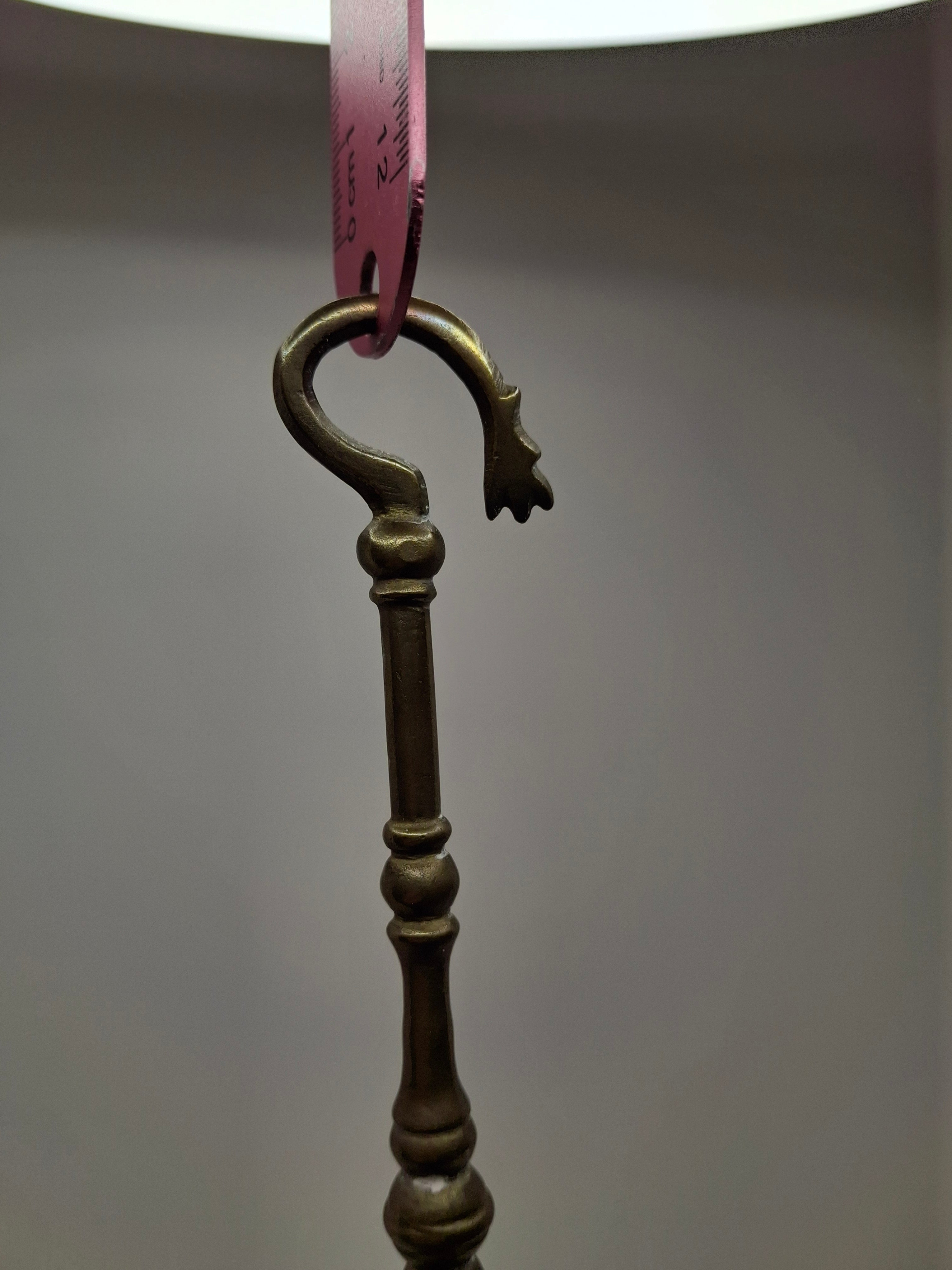 Antique 19th C Italian Brass Miniature Judenstern Hanging Oil Lamp