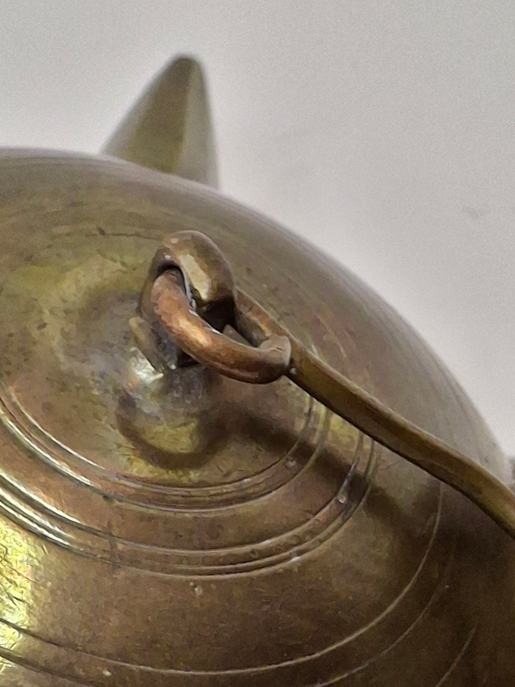 Antique Late 18th or Early 19th C Italian Brass Miniature Judenstern Hanging Oil Lamp